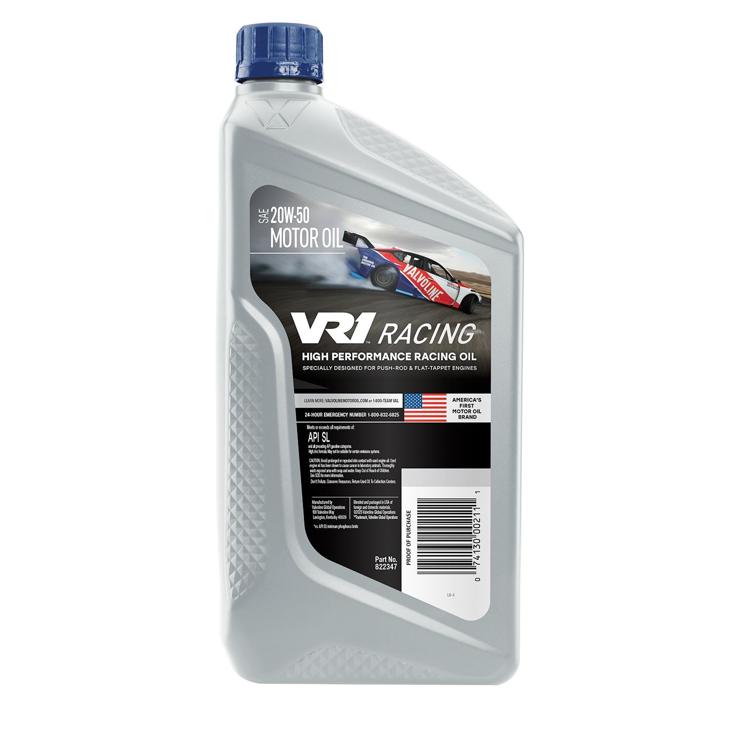 Valvoline VR1 Racing Conventional 20W-50 Motor Oil 1 Quart | AutoZone