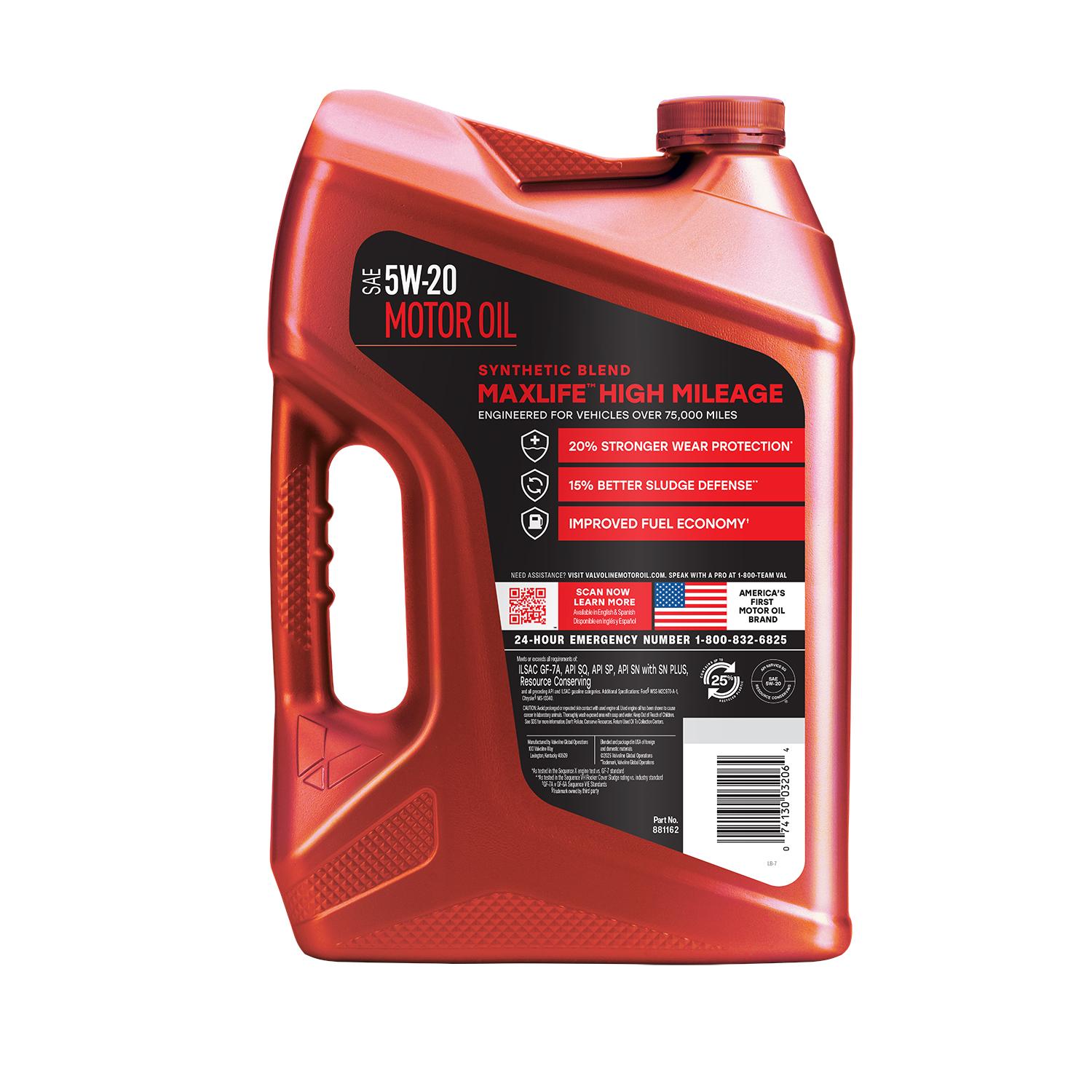 Valvoline MaxLife High Mileage Synthetic Blend 5W-20 Motor Oil 5