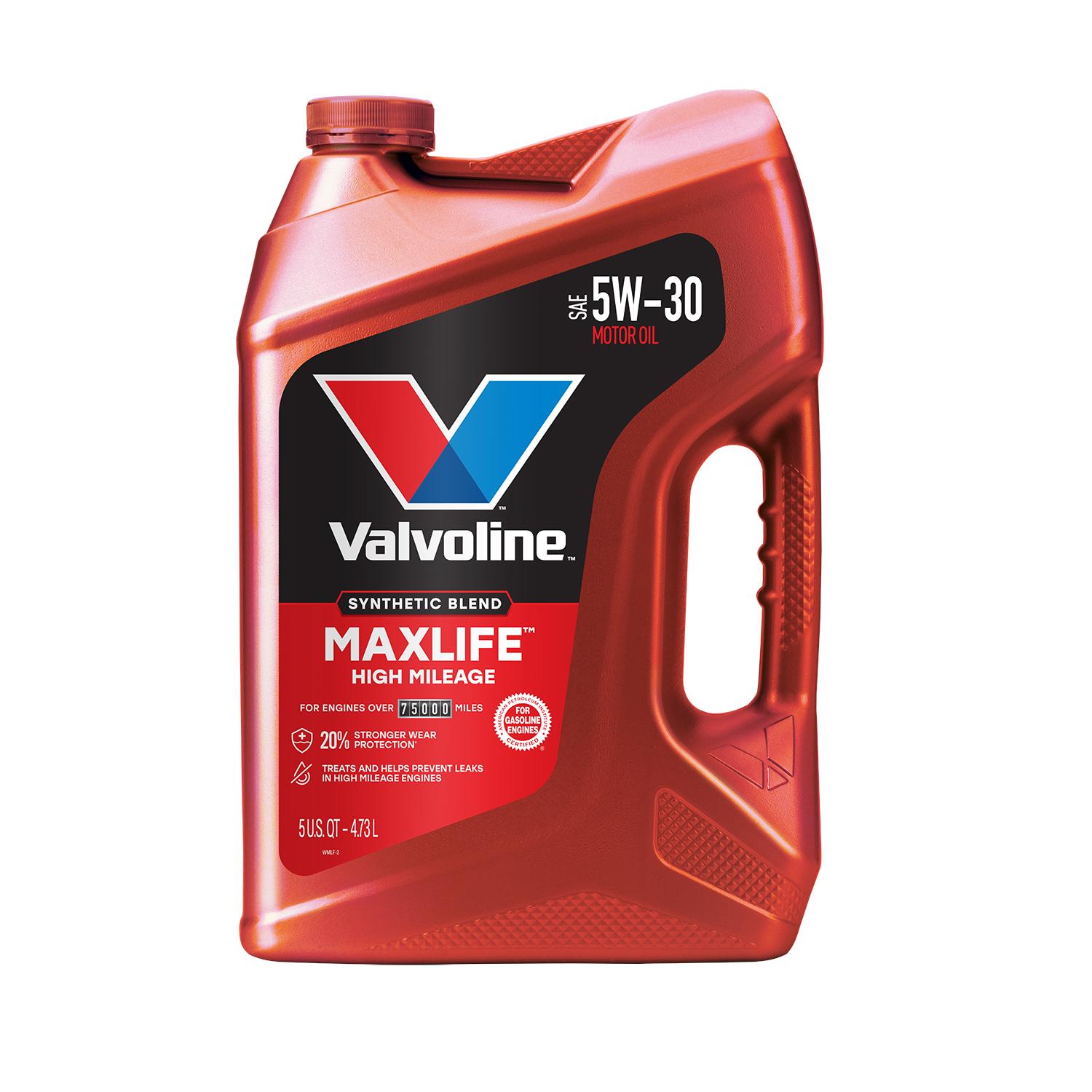 Valvoline High Mileage Synthetic Blend 5W-30 Motor Oil 5 Quart for GMC Sonoma