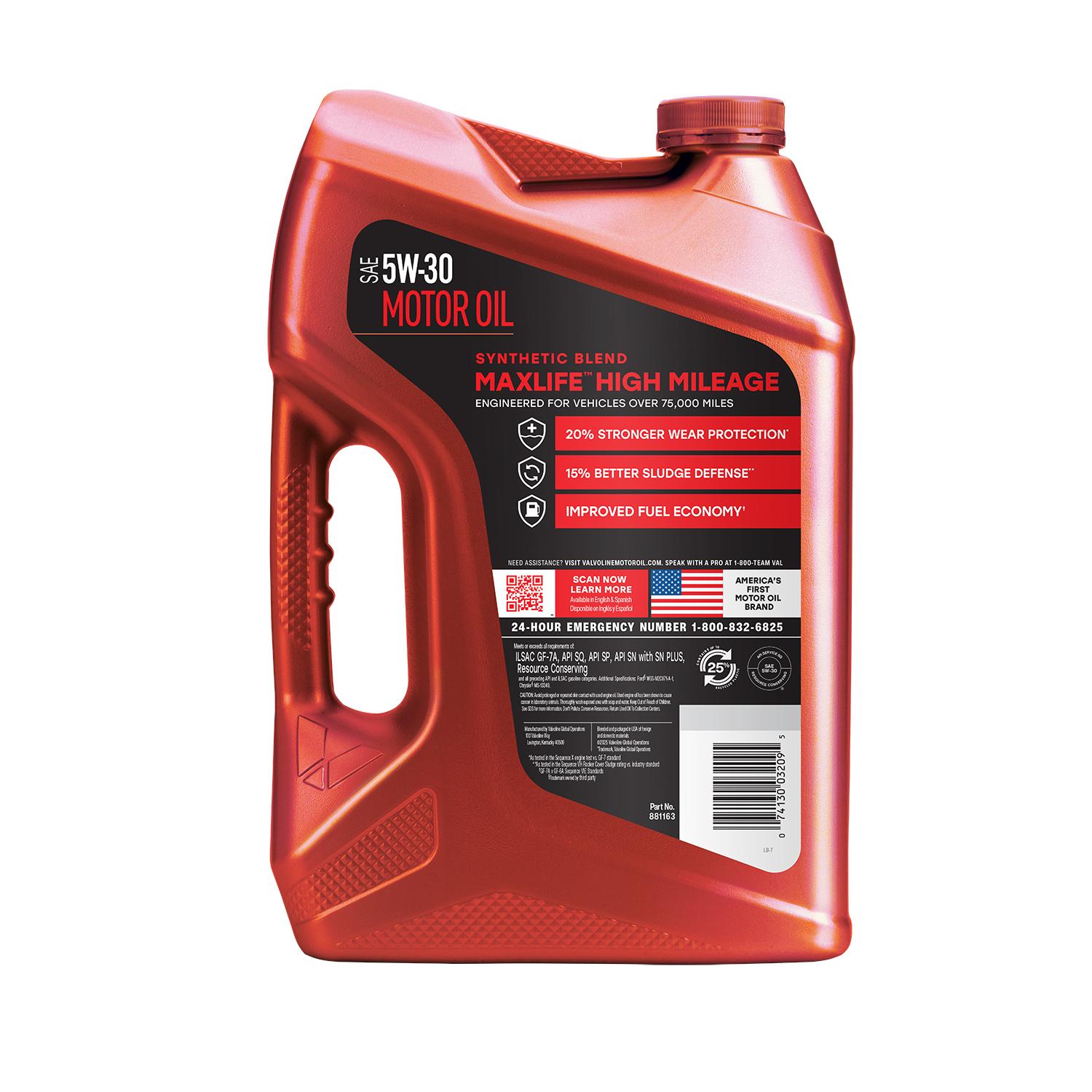 Valvoline MaxLife High Mileage Synthetic Blend 5W-30 Motor Oil 5