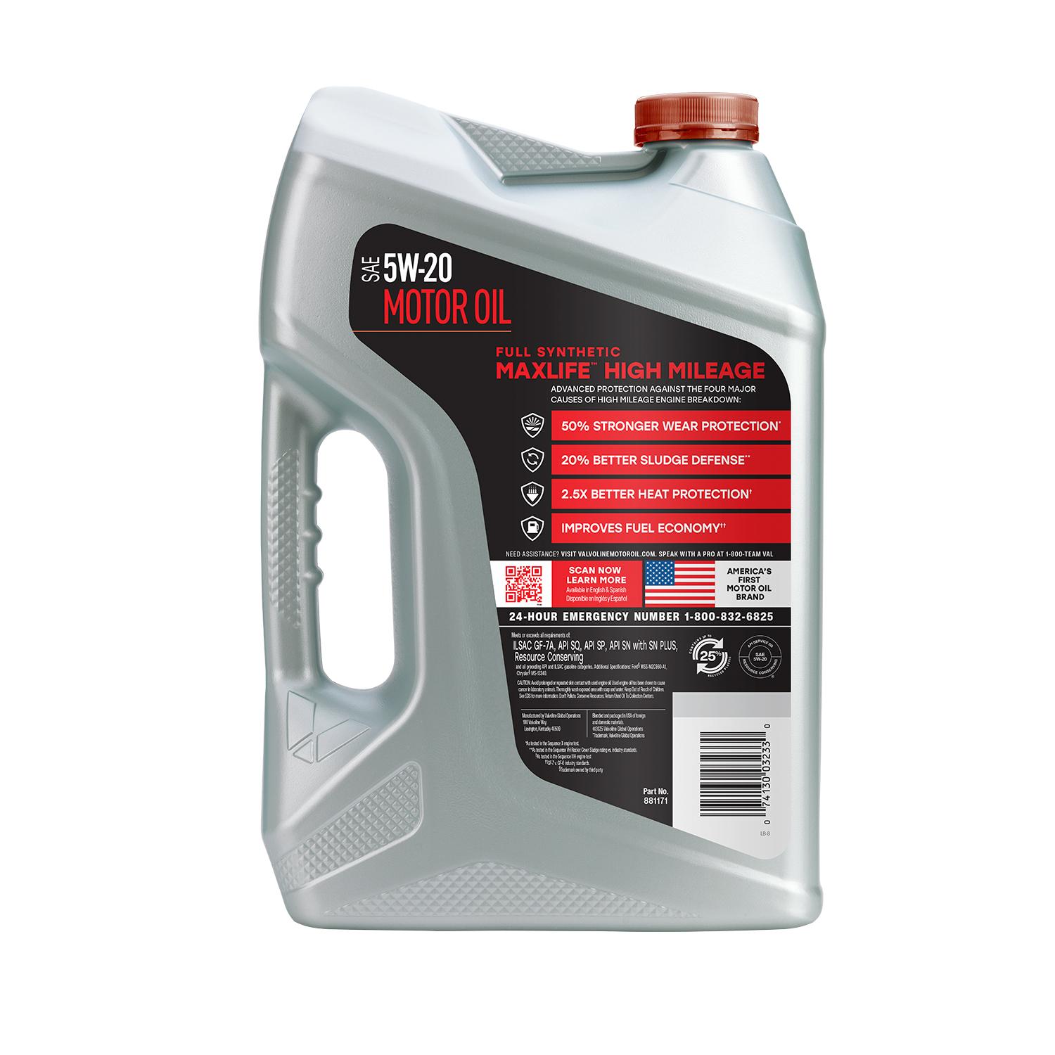 Valvoline MaxLife Full Synthetic 5W-20 Motor Oil 5 Quart 881171