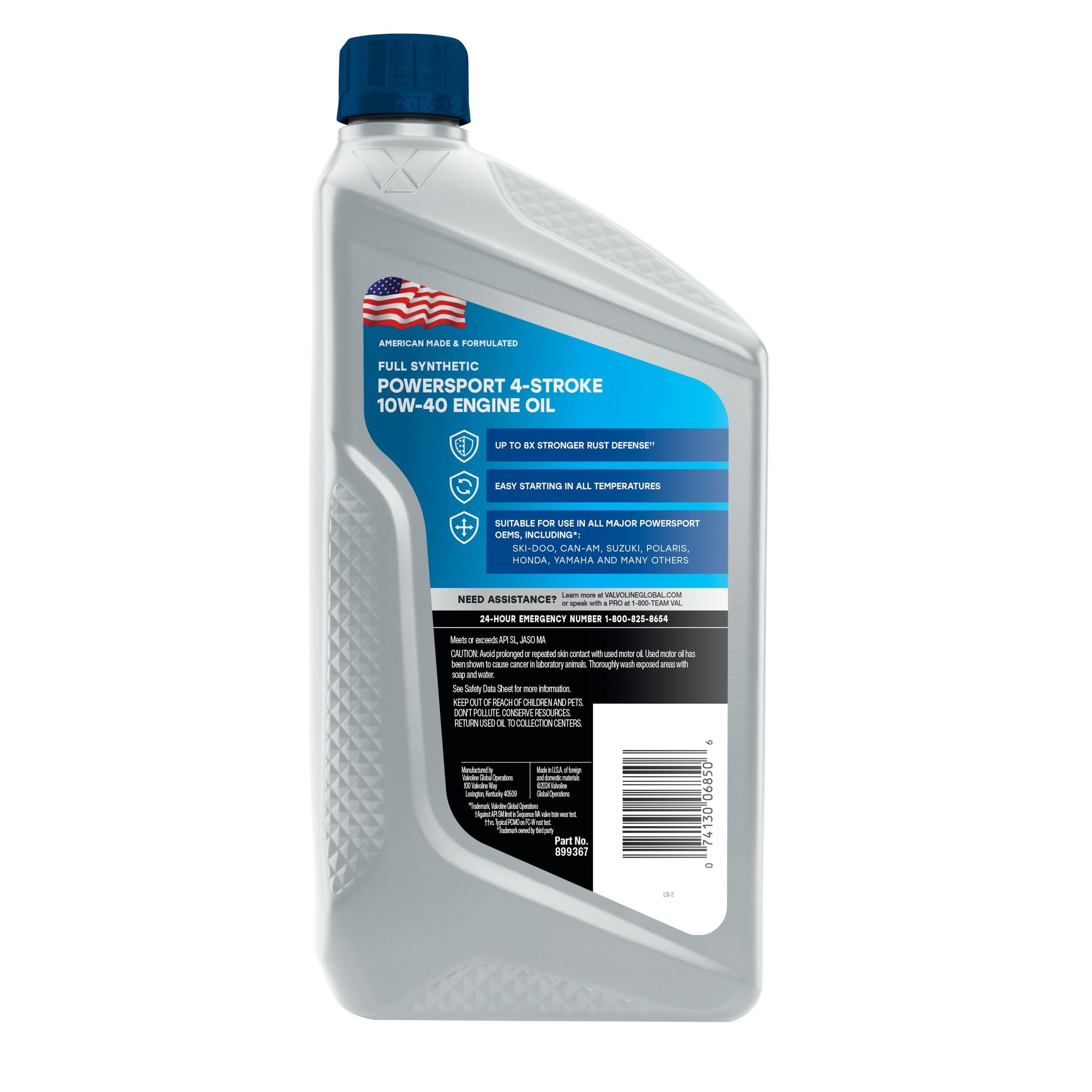 Valvoline Powersports Full Synthetic 10W-40 Motor Oil 1 Quart