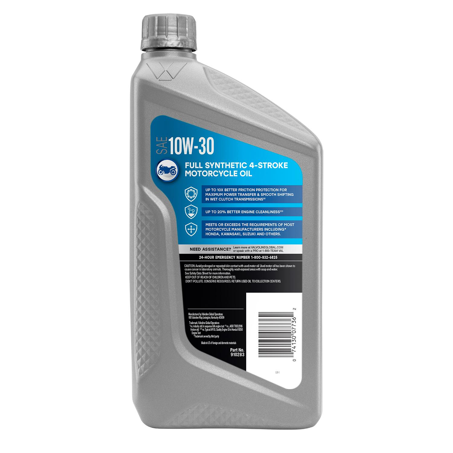 Valvoline Motorcycle 4-Stroke Full Synthetic 10W-30 Motor Oil 1