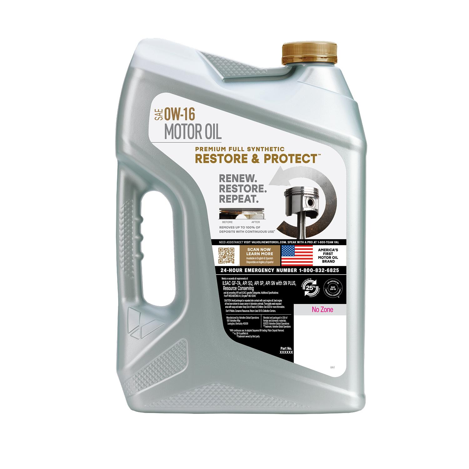 Valvoline Restore and Protect Full Synthetic Engine Oil 0W-16 5