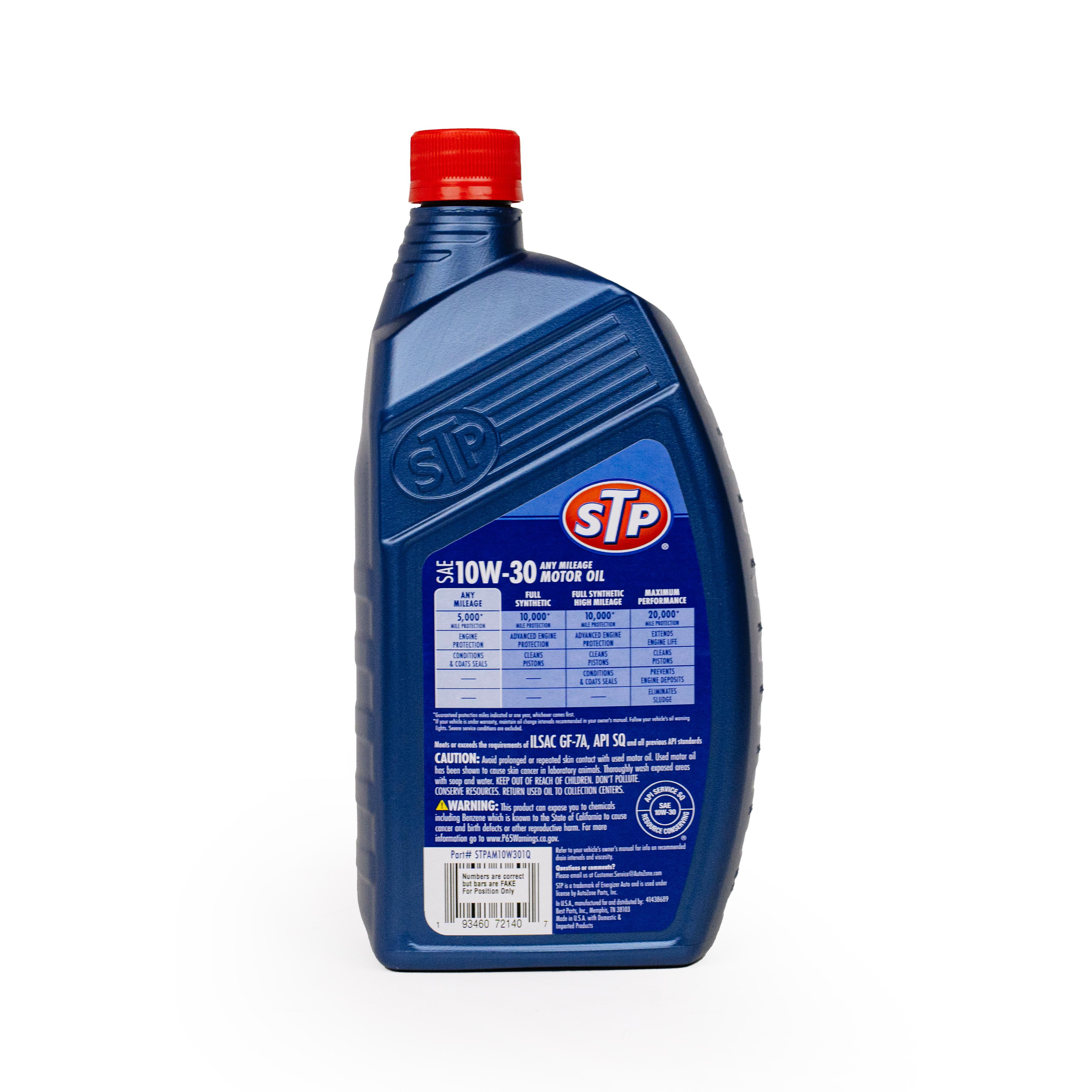 STP Any Mileage Conventional 10W-30 Motor Oil 1 Quart | AutoZone