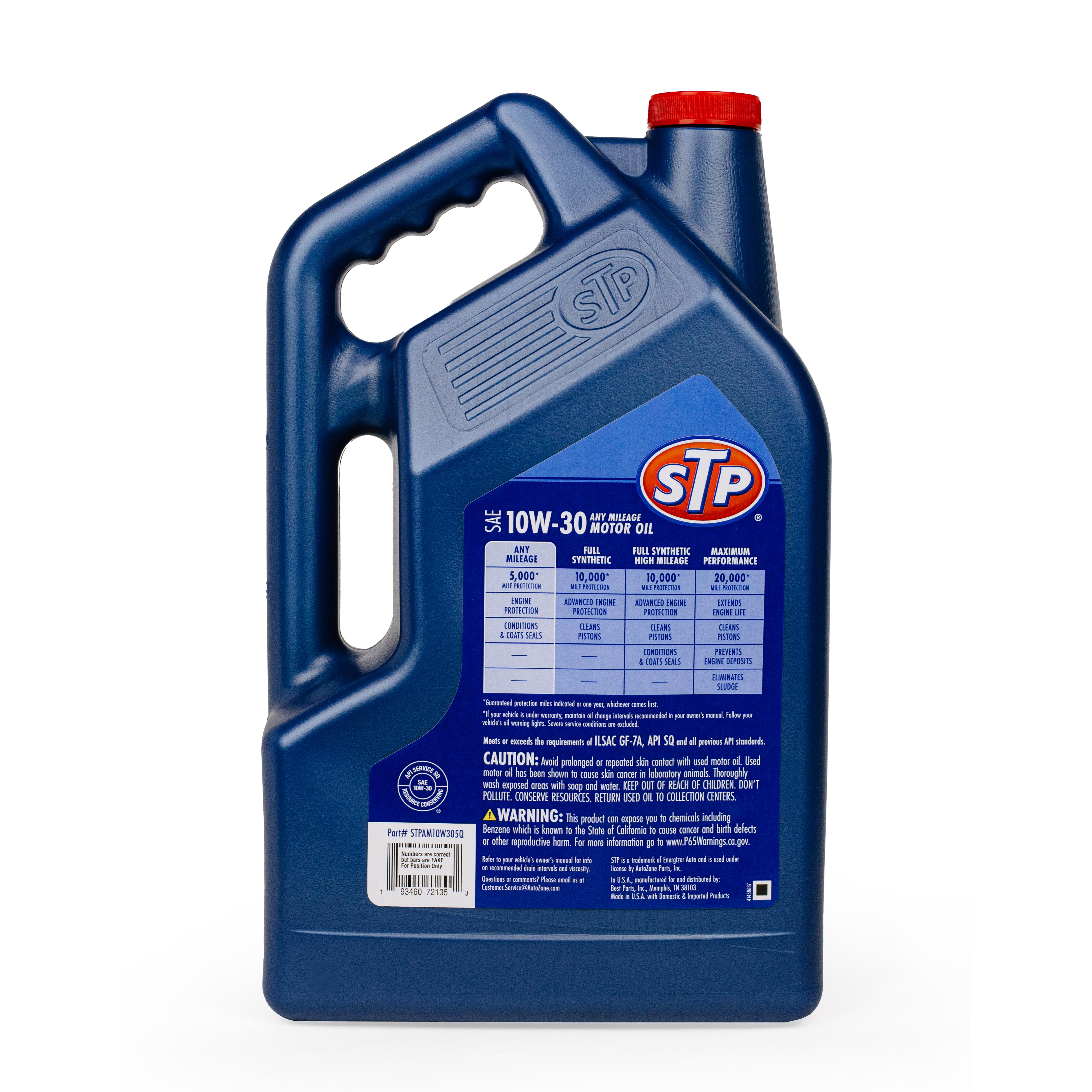 STP Any Mileage Conventional 10W-30 Motor Oil 5 Quart | AutoZone