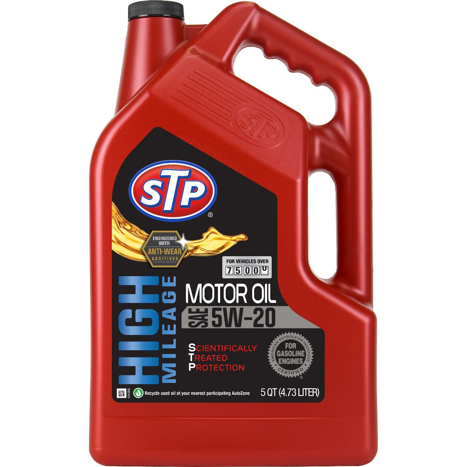 STP High Mileage Conventional Engine Oil 5W-20 5 Quart for Cadillac CTS