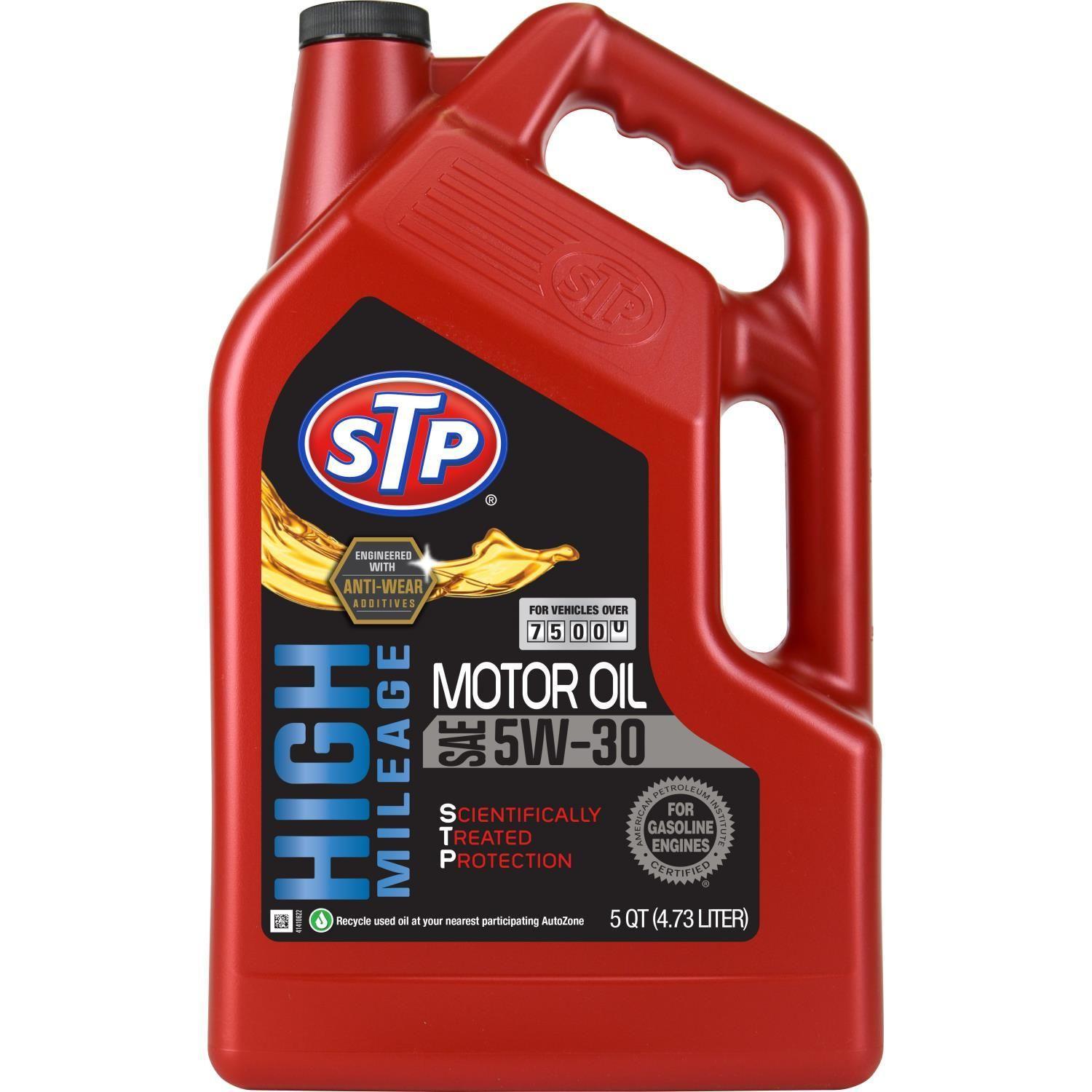 STP High Mileage Conventional 5W-30 Motor Oil 5 Quart for Toyota tacoma