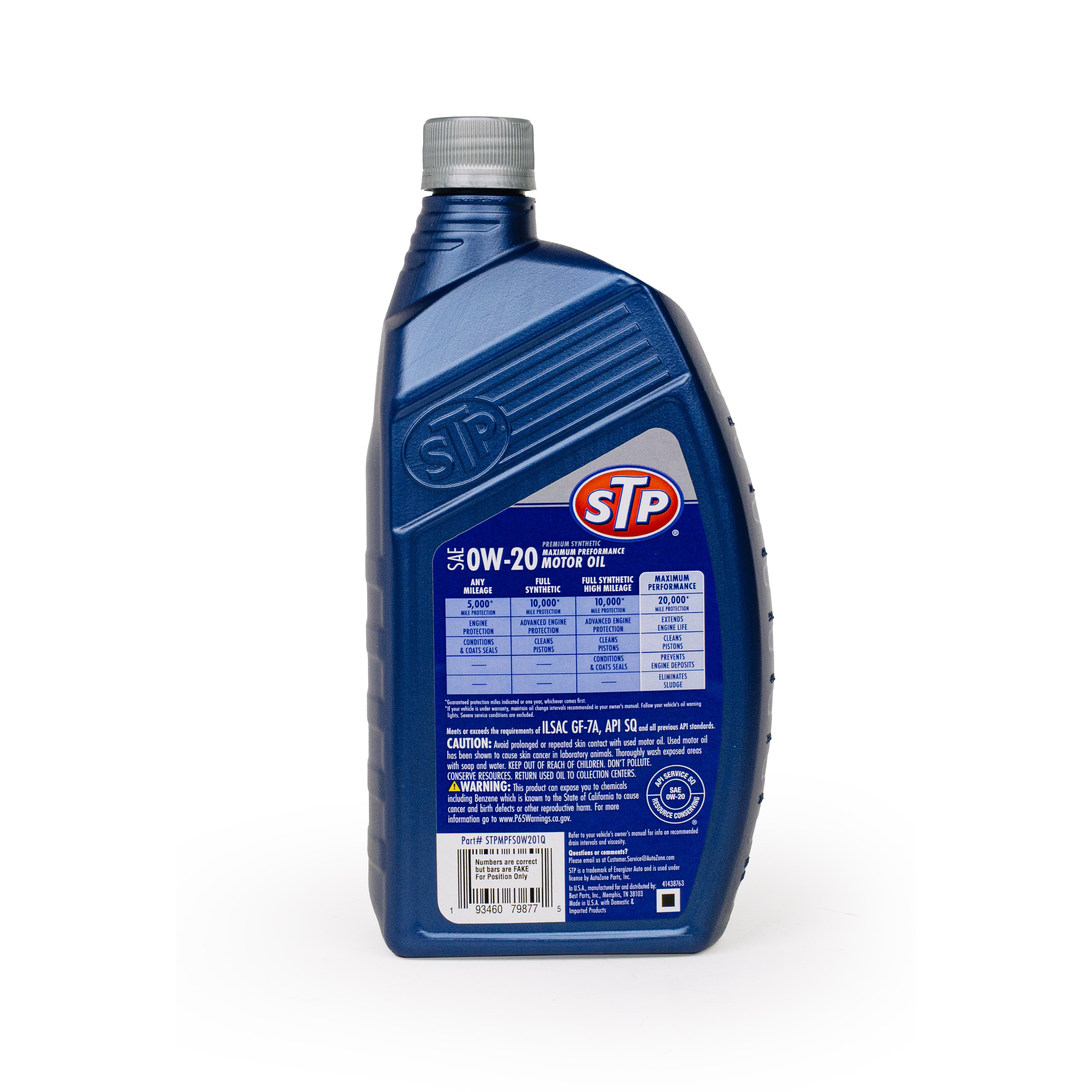 STP Maximum Performance Full Synthetic 0W-20 Motor Oil 1 Quart