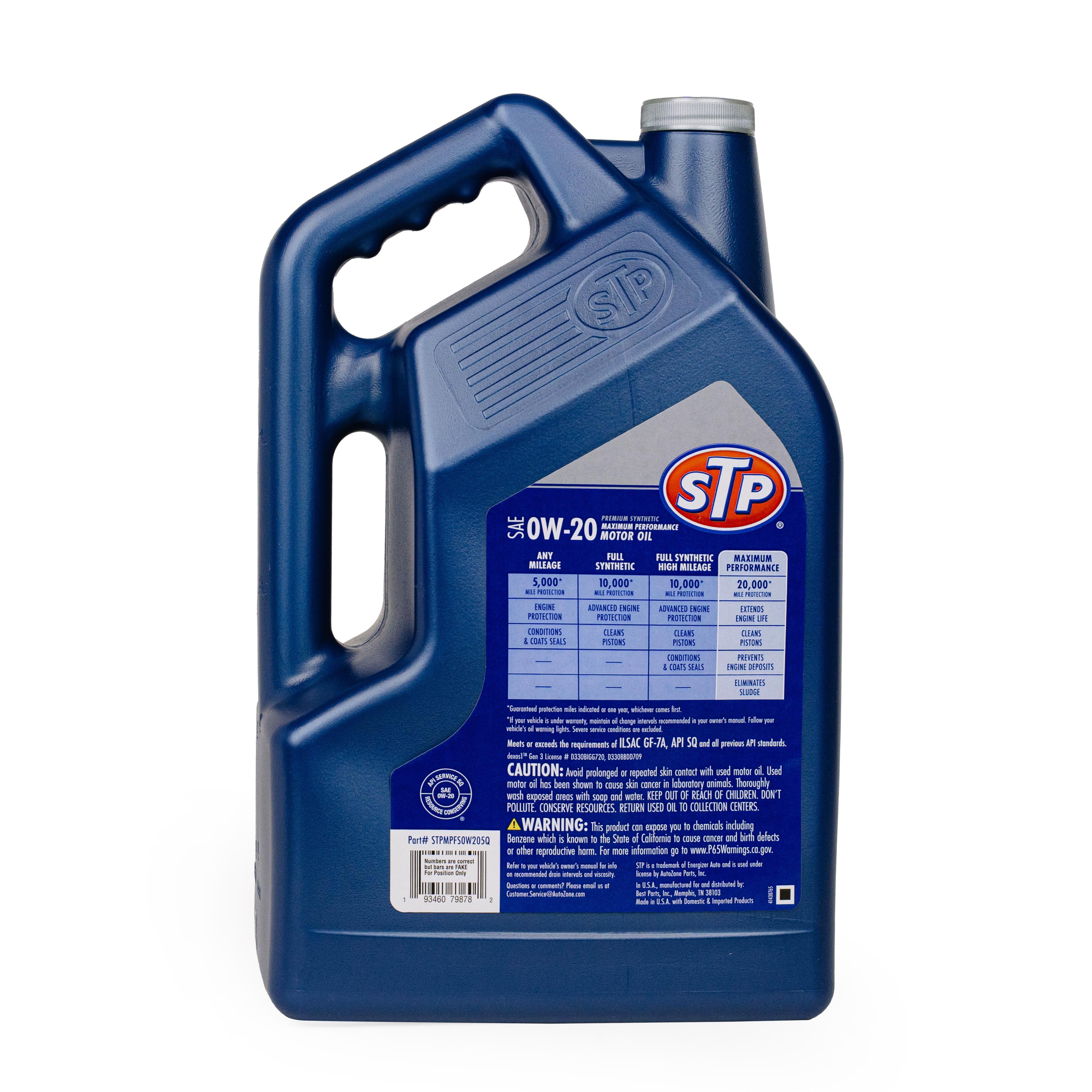 STP Maximum Performance Full Synthetic 0W-20 Motor Oil 5 Quart