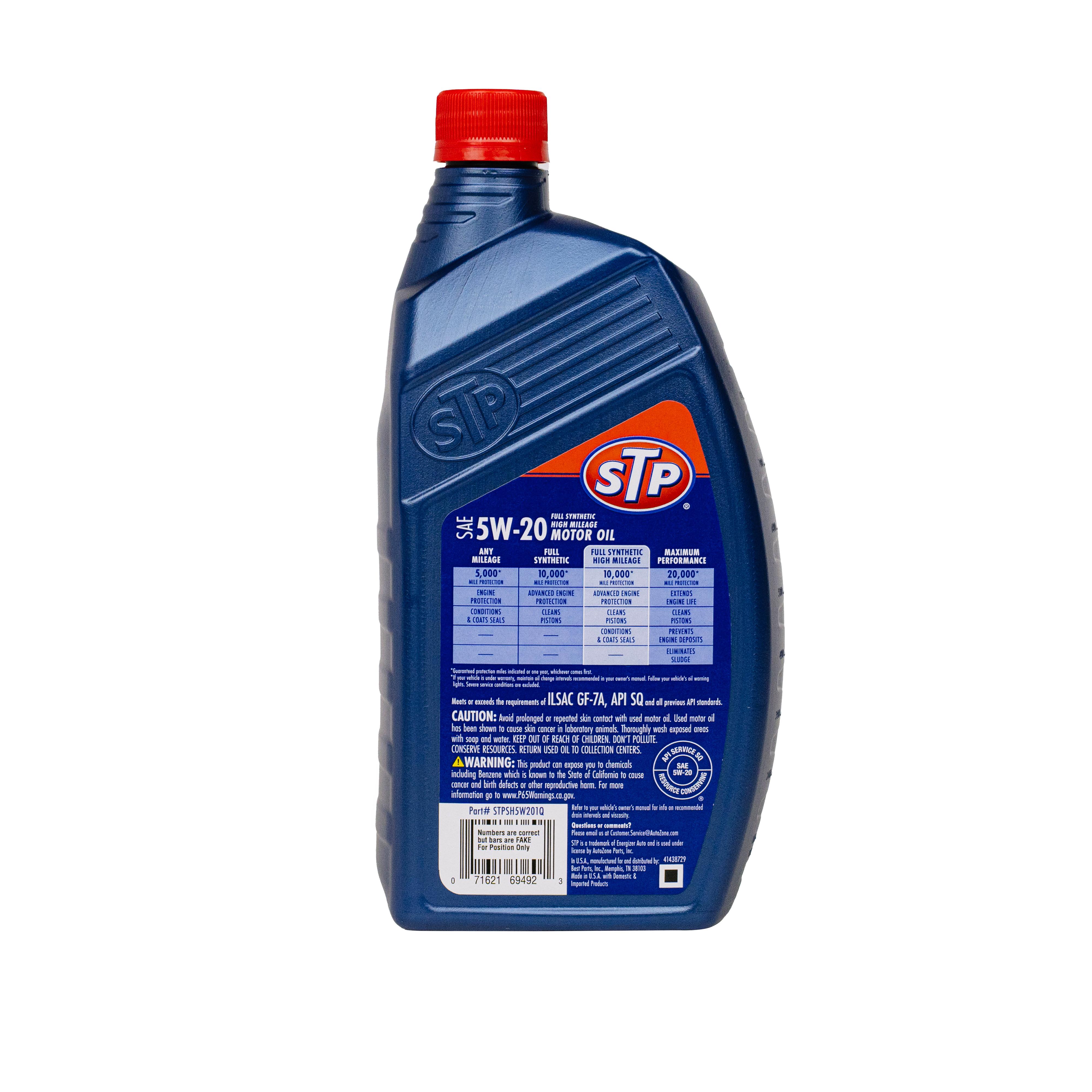 STP Full Synthetic High Mileage 5W-20 Motor Oil 1 Quart