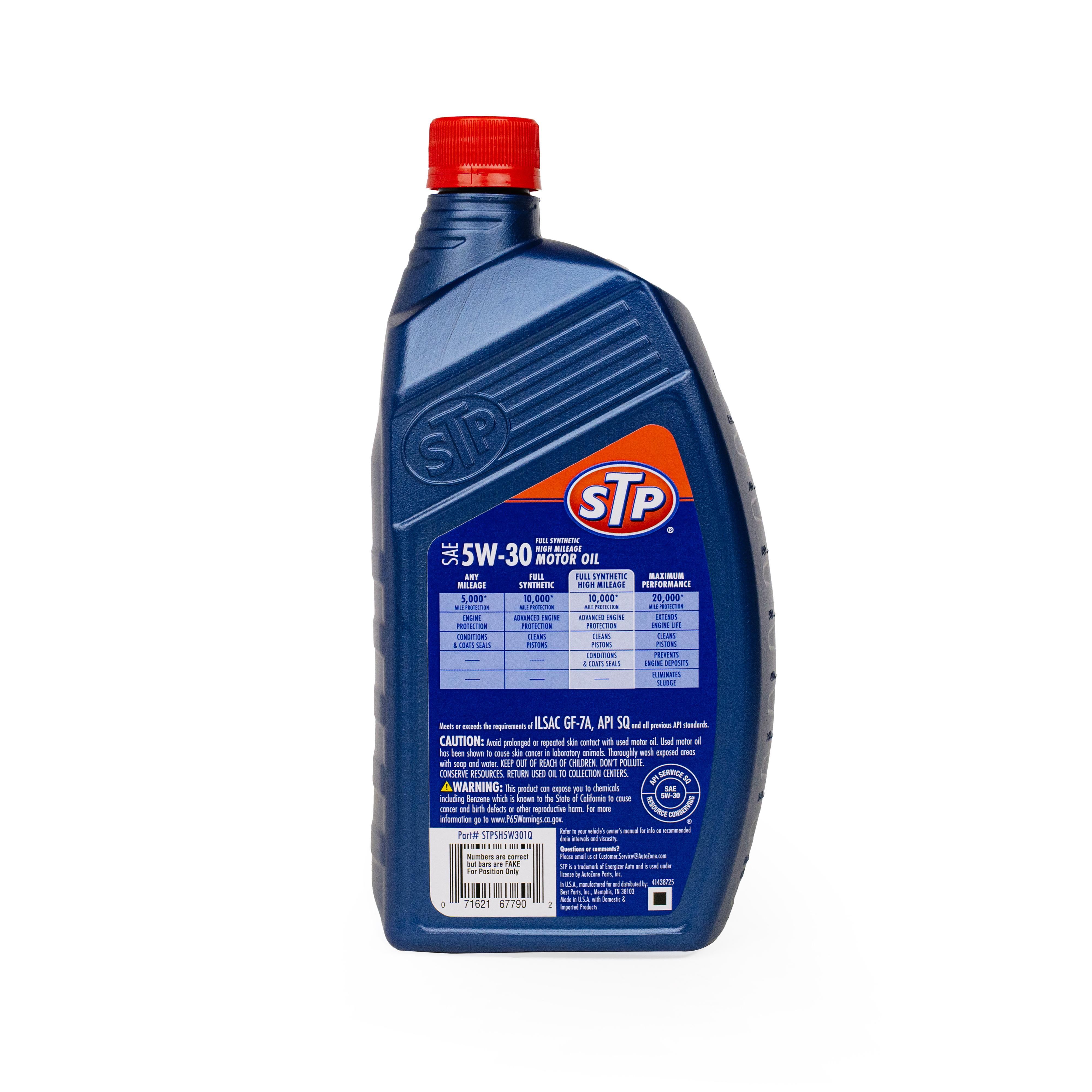 STP Full Synthetic High Mileage 5W-30 Motor Oil 1 Quart