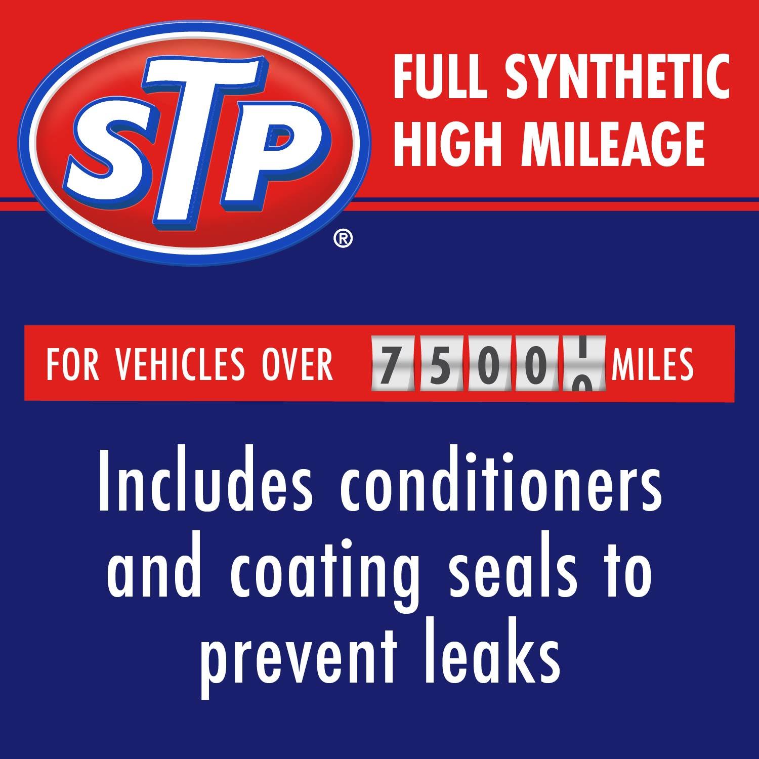 STP High Mileage Full Synthetic 5W-30 Motor Oil 5 Quart
