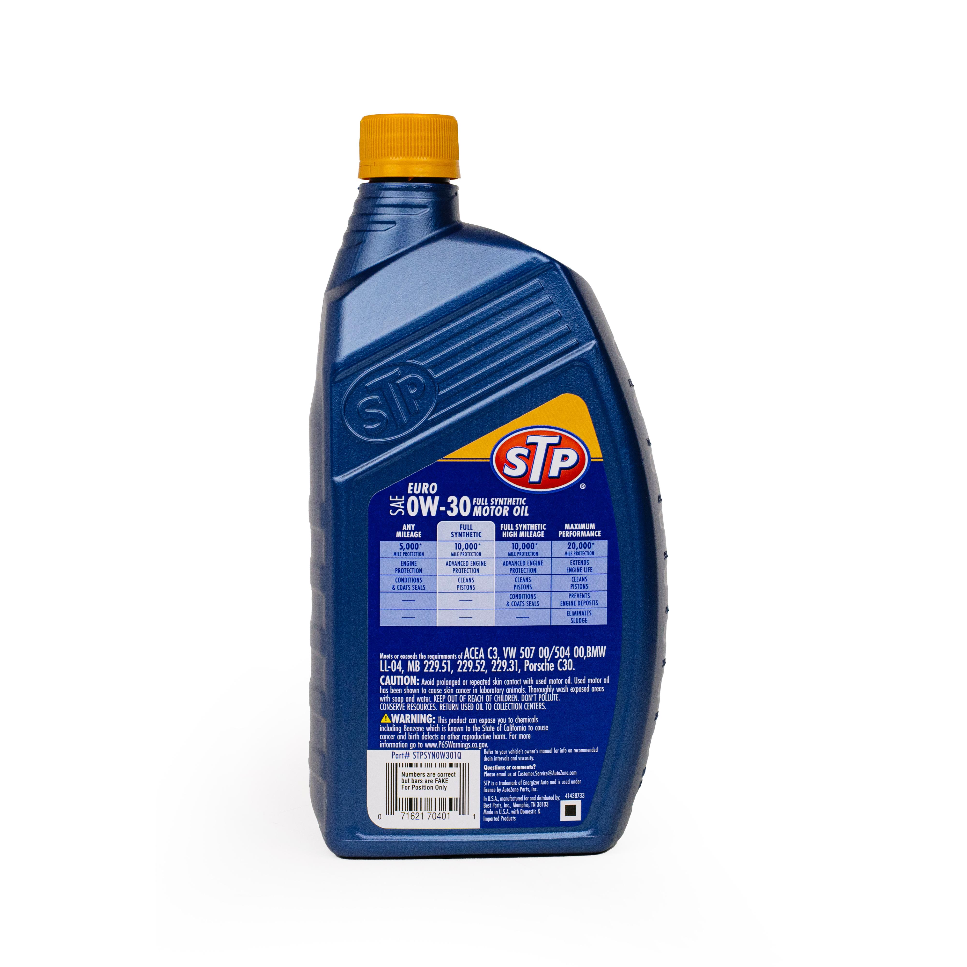 STP Full Synthetic 0W-30 Motor Oil 1 Quart | AutoZone