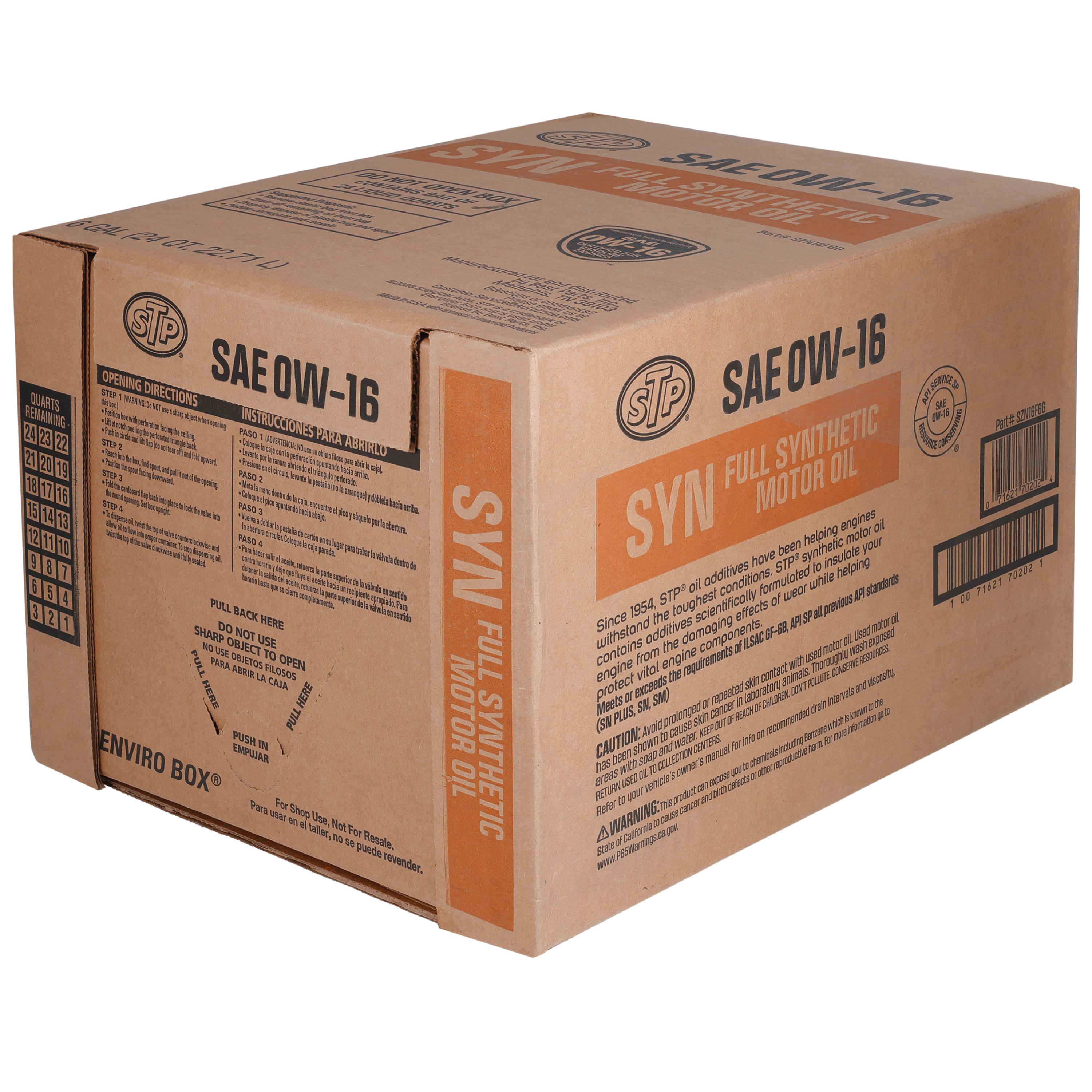 STP Full Synthetic 0W-16 Motor Oil 6 Gallon | AutoZone