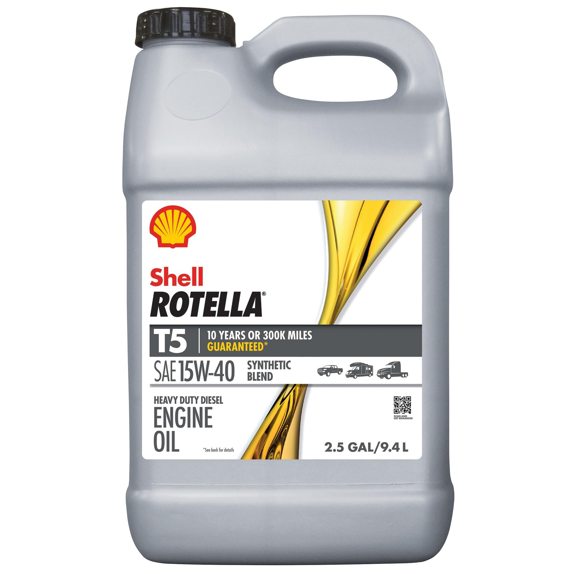 Shell ROTELLA T5 Diesel Engine Synthetic Blend 15W-40 Motor Oil