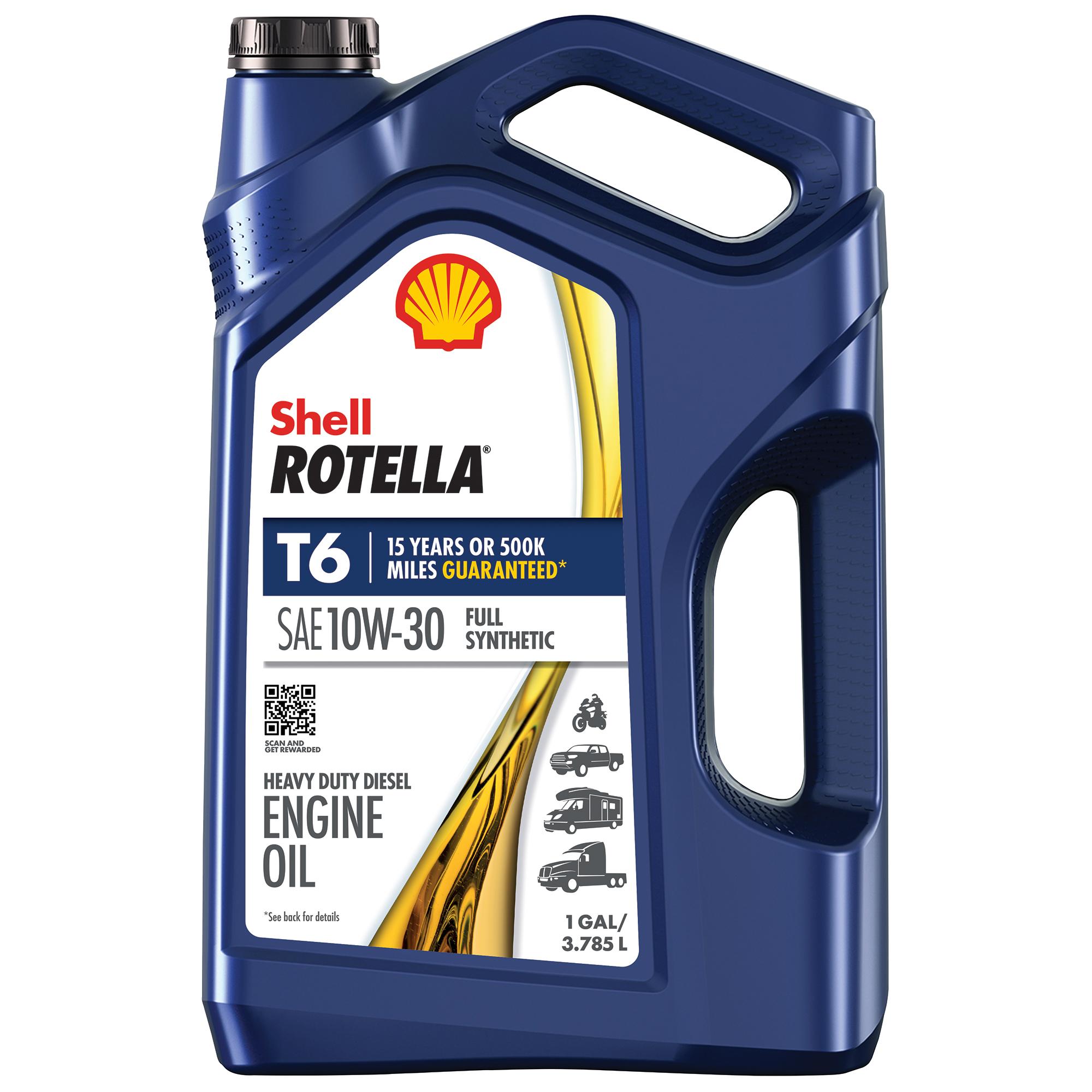 Shell ROTELLA T6 Diesel Engine Full Synthetic 10W-30 Motor Oil 1