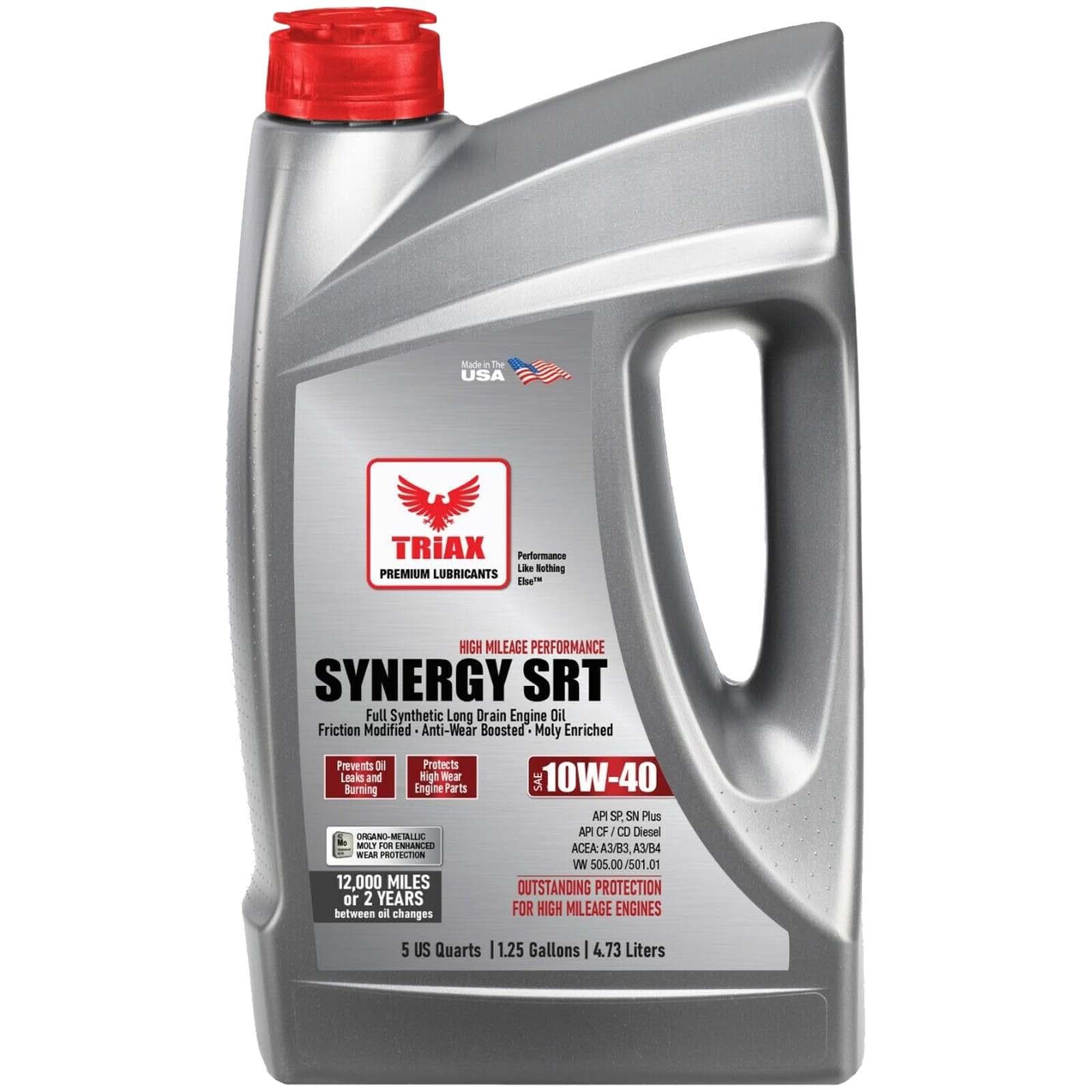 TRIAX High Mileage Full Synthetic 10W-40 Motor Oil 5 Quart | AutoZone