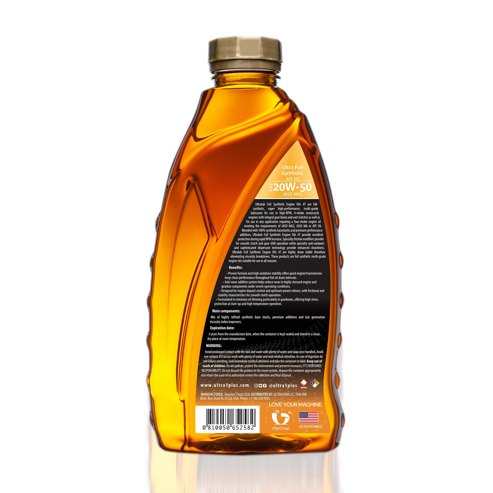 Ultra1Plus U1P-Bike Full Synthetic 20W-50 Motor Oil 1 Quart