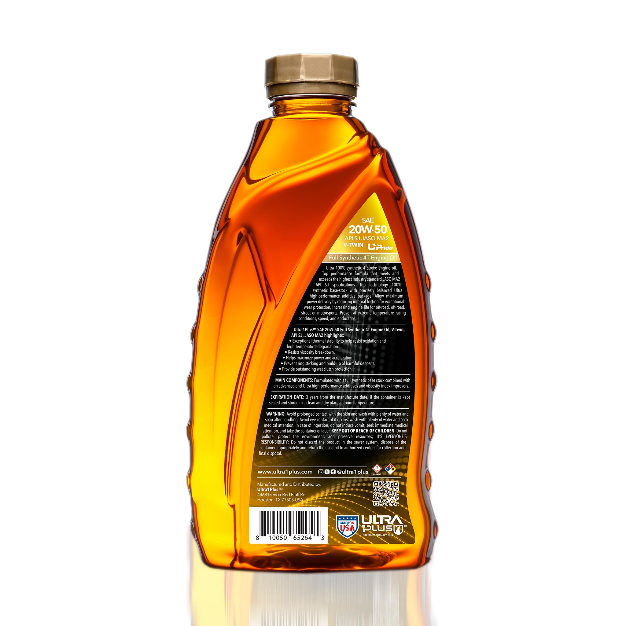 Ultra1Plus U1P-Bike Full Synthetic 20W-50 Motor Oil 1 Quart