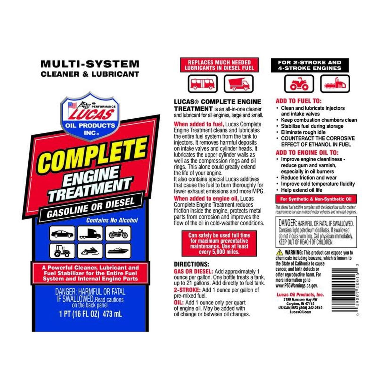 Lucas Oil Products Motor Treatment 16oz | AutoZone