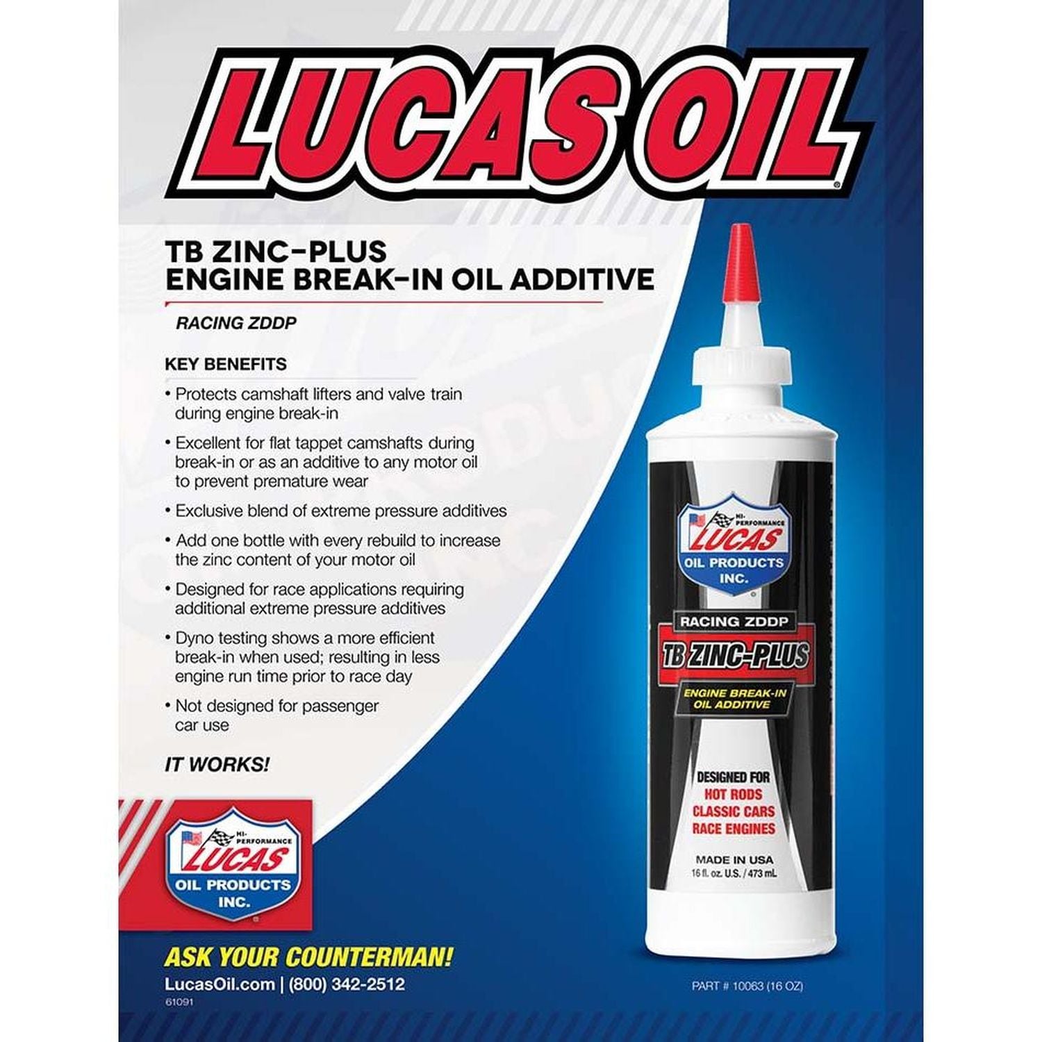 Lucas Oil Products Engine Break-In Oil Additive 16oz | AutoZone