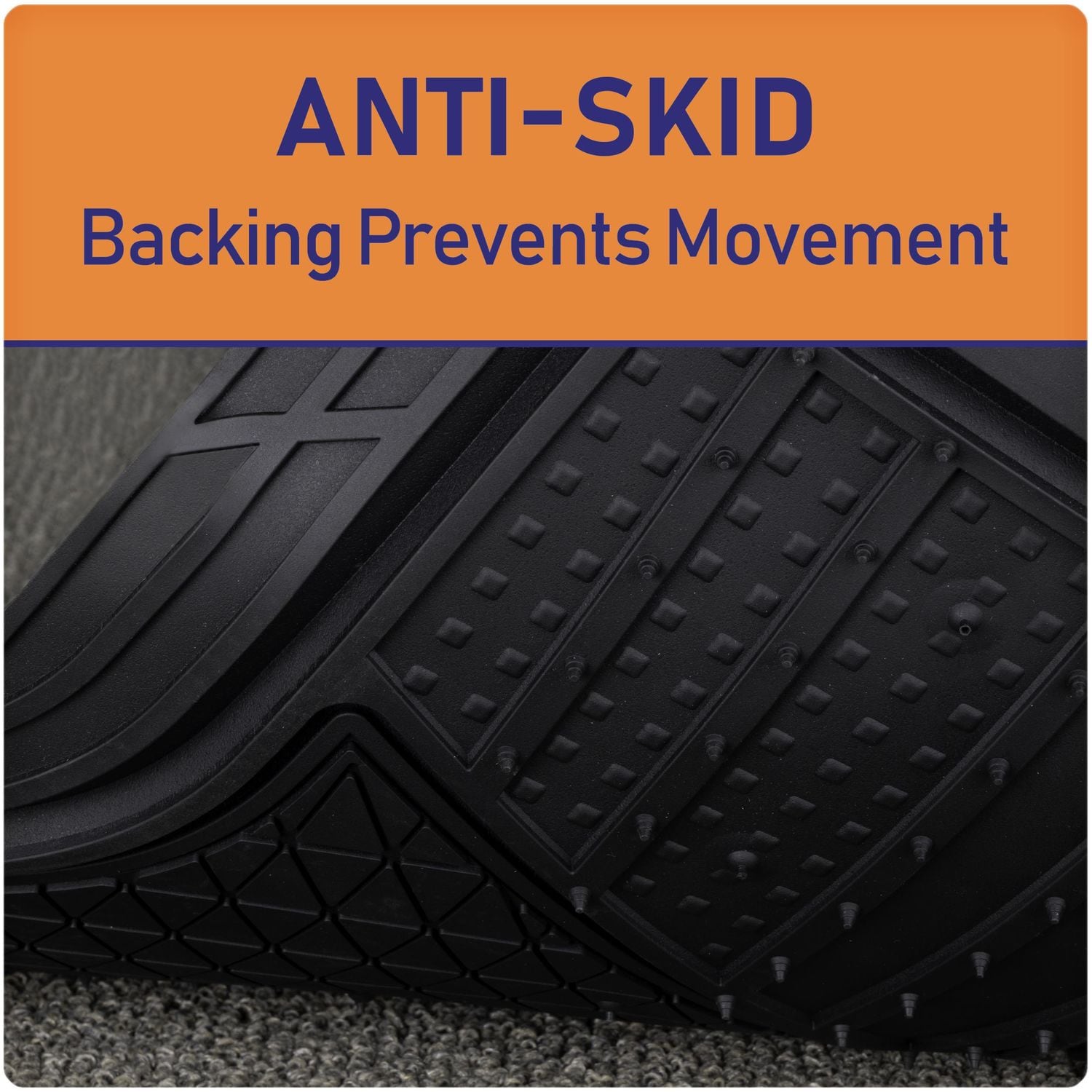 ProElite Black with Blue Stripe Plain Universal Floor Mat Set 82127AUI