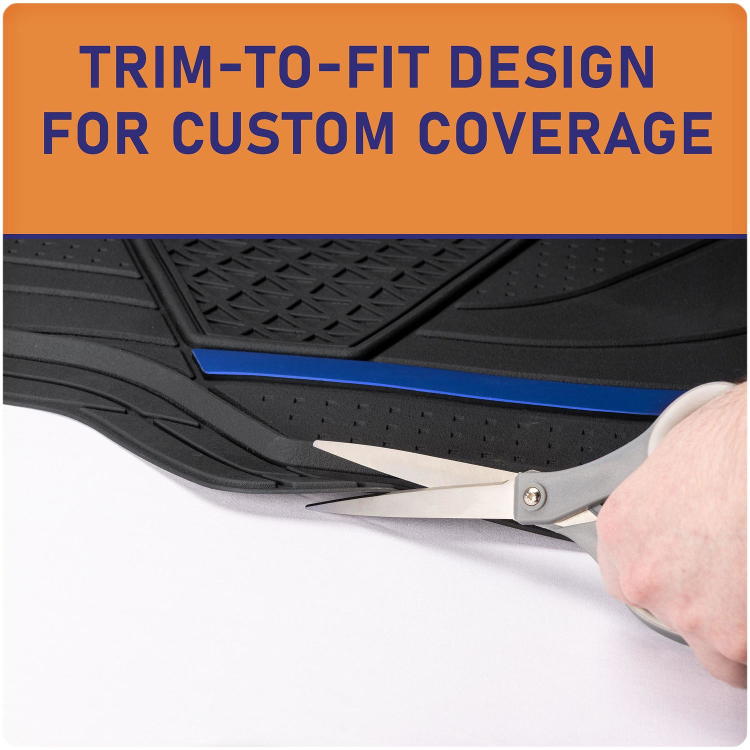 ProElite Black with Blue Stripe Plain Universal Floor Mat Set 82127AUI