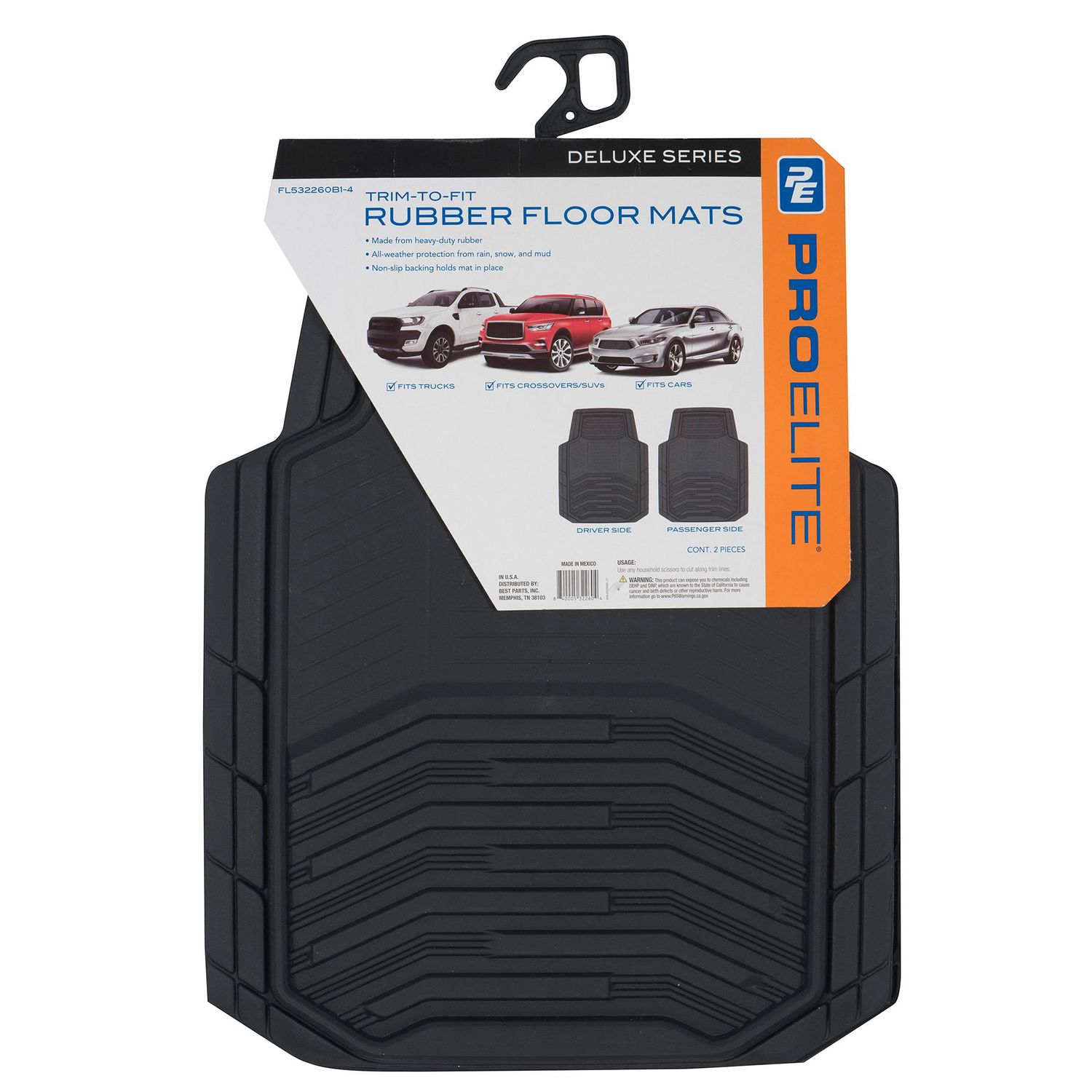 ProElite Black Universal Floor Mat Set FL532260B1-4 for Chevrolet Spark