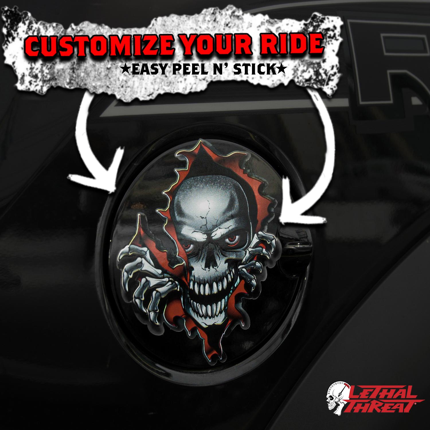 Lethal Threat Peek A Boo Skull Decal | AutoZone