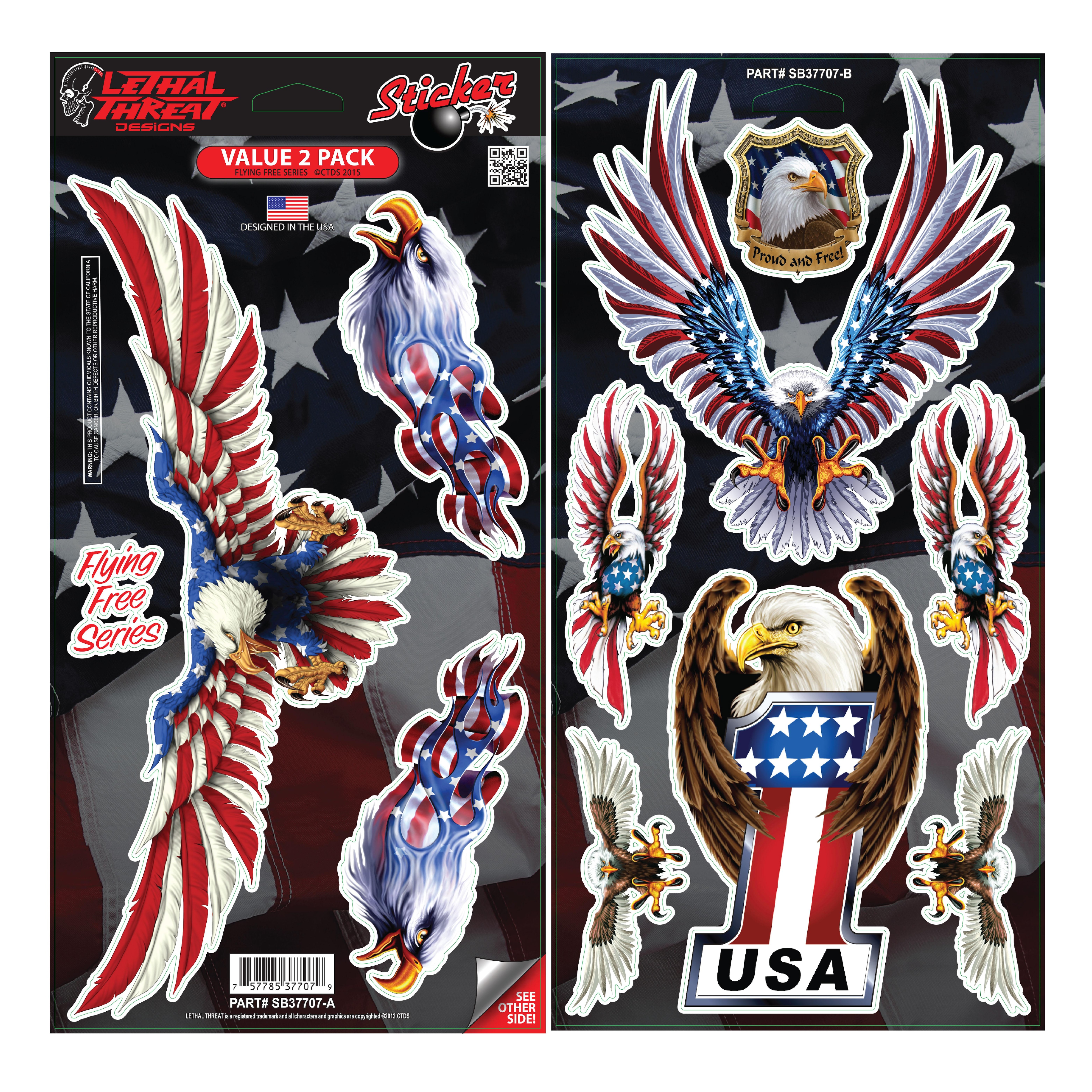 Lethal Threat Flying Free USA Eagle Decal Series | AutoZone