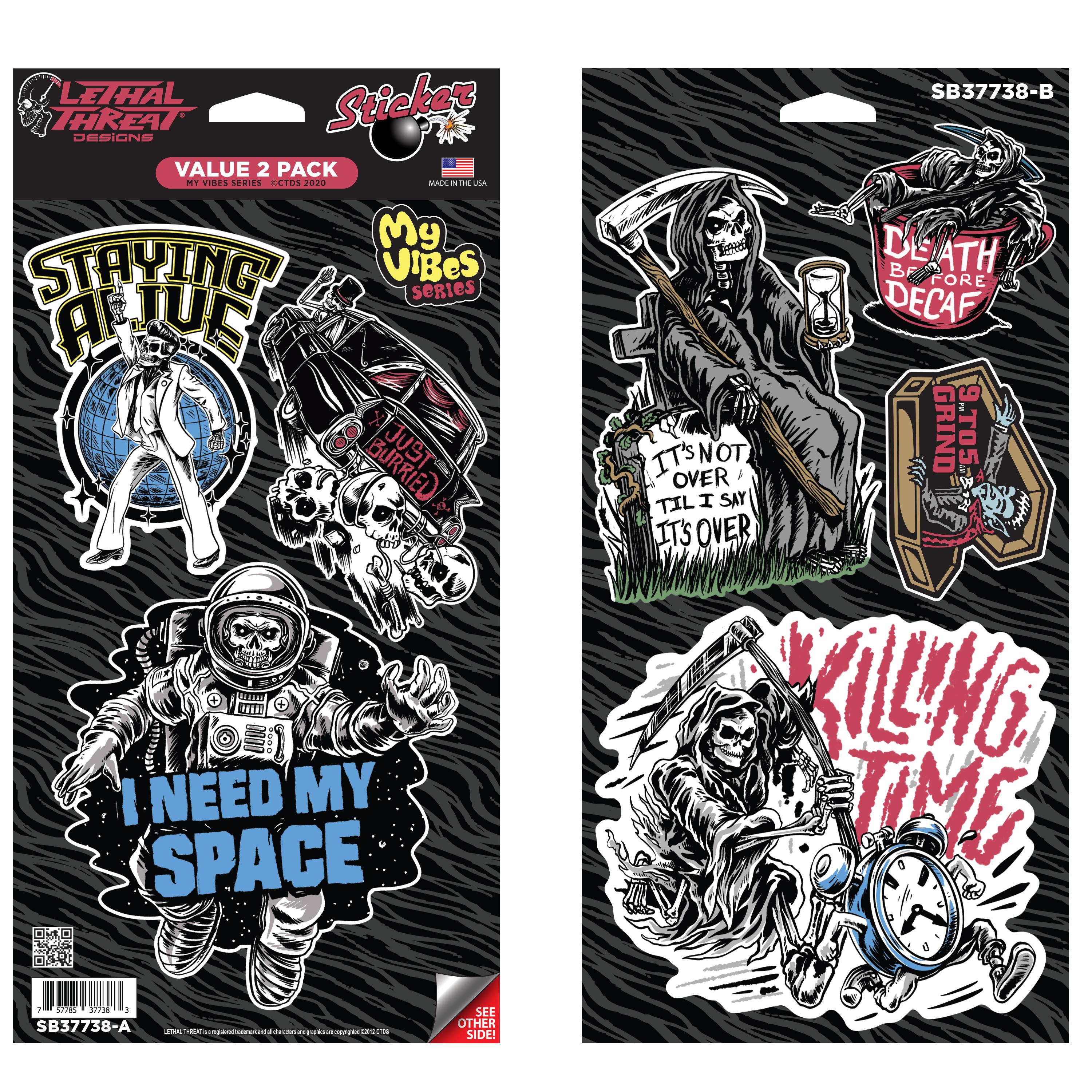 Lethal Threat My Vibes Skull Sticker Pack | AutoZone