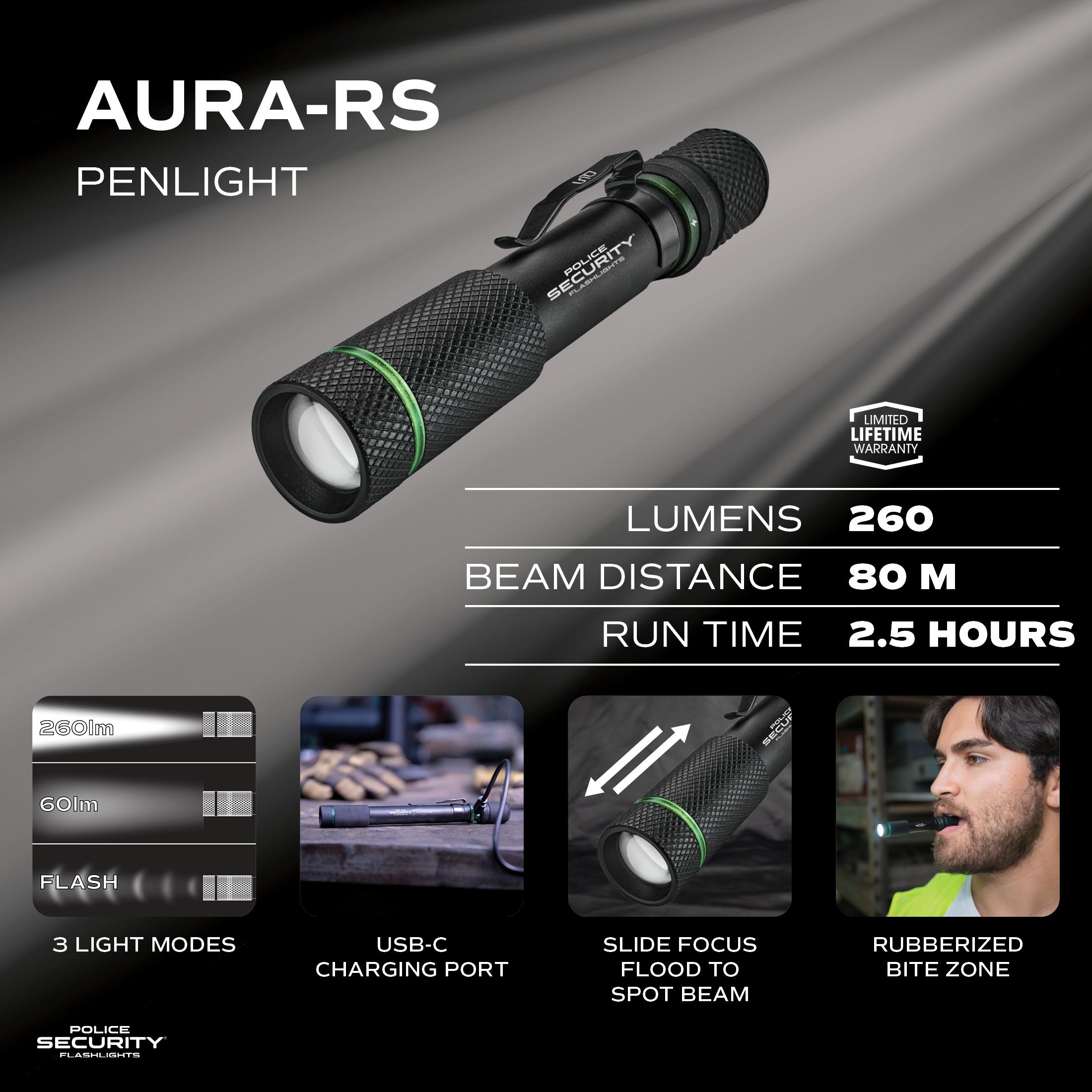 Police Security Aura-RS Rechargeable Flashlight | AutoZone