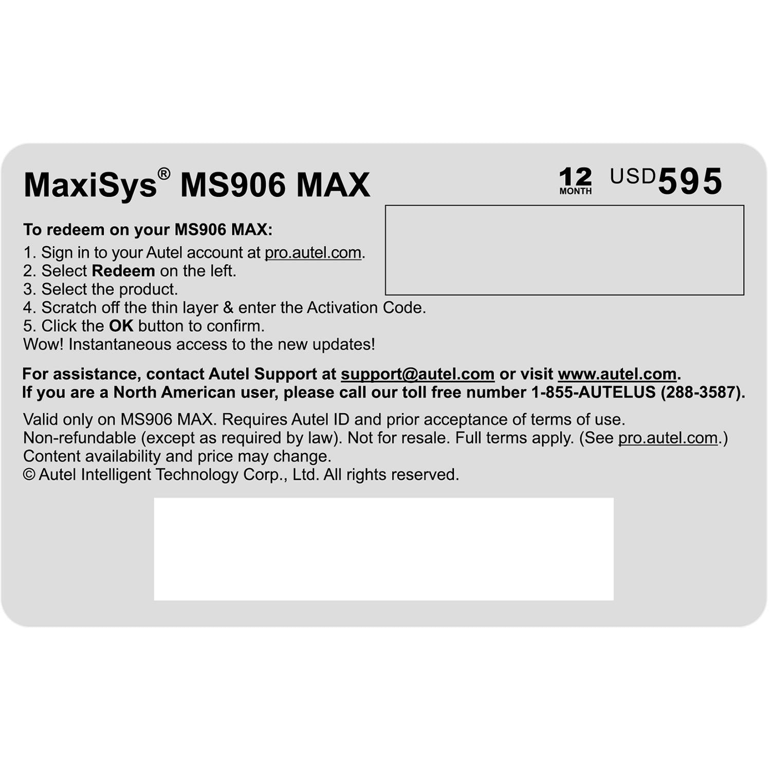 【ArAtAcomA様】専用・赤360ｇ×2袋≪リクエスト特割特価≫ Autel Diagnostic Software MS906MAX1YR | AutoZone