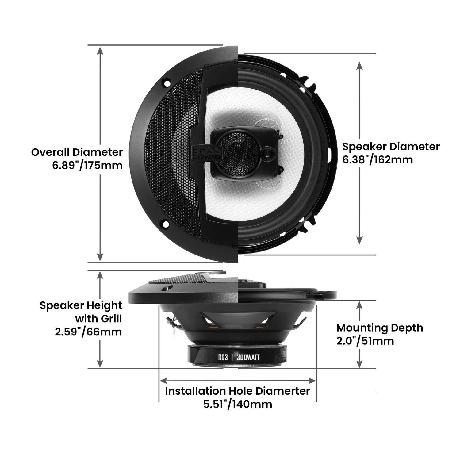 Boss Audio Speaker R63 | AutoZone