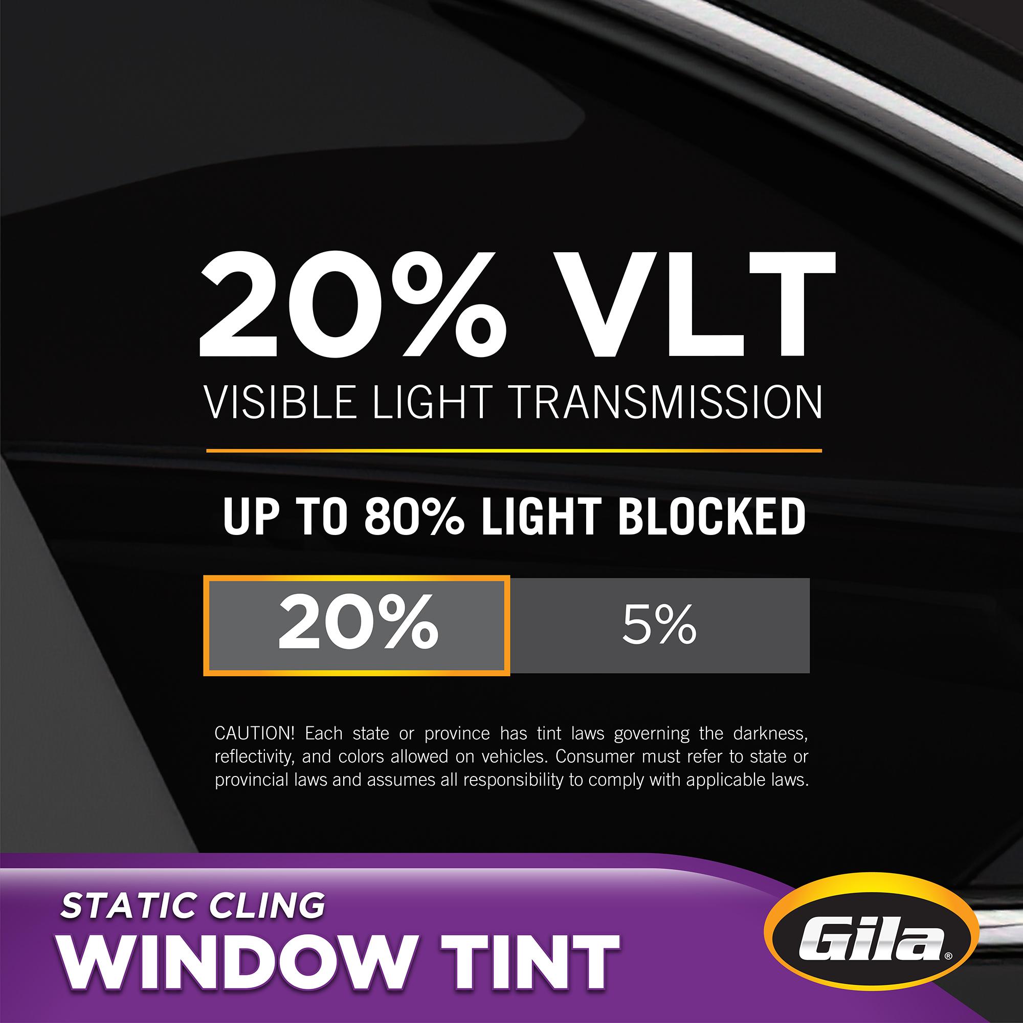 Gila 20% 24in x 78in Black Static Cling Window Tint