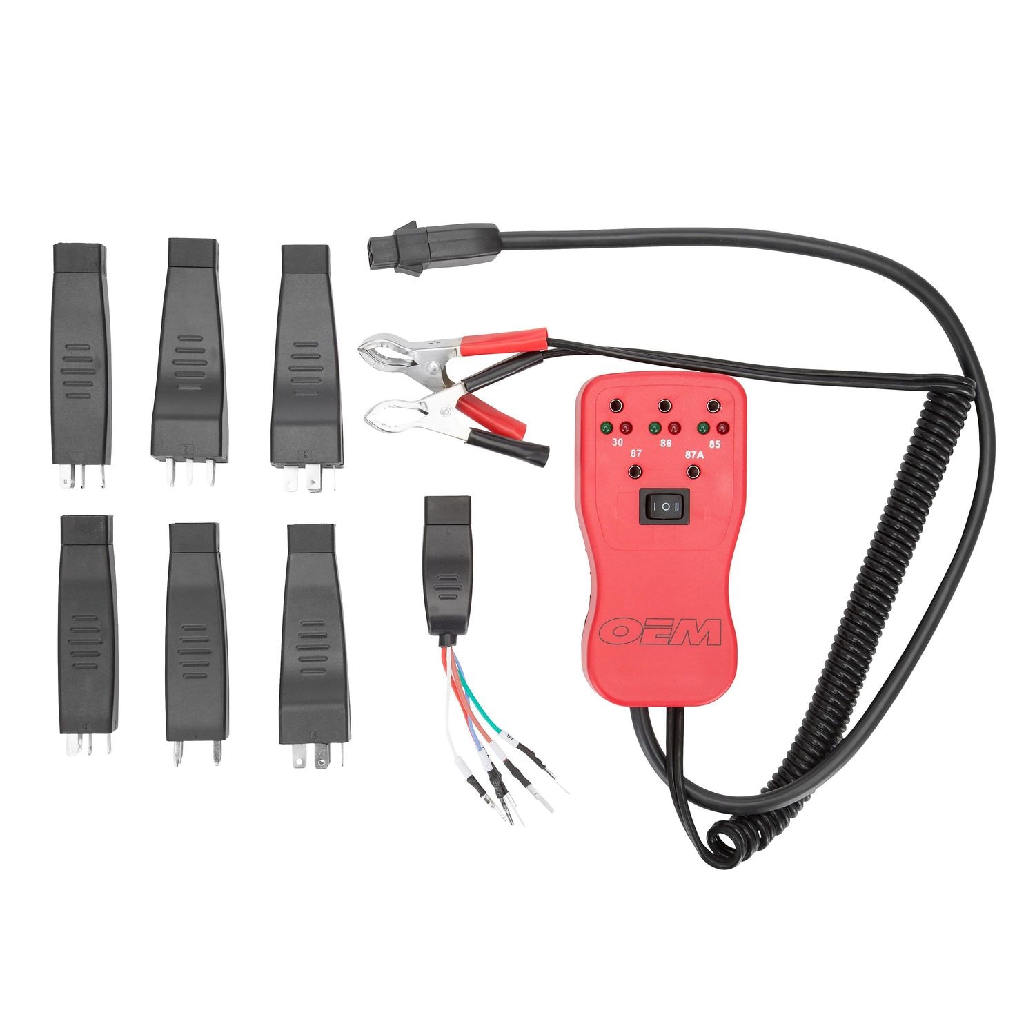 Greluma 1 pezzo tester relè auto,controllore relè elettronico 12V,tester batteria auto con clip per riparazione automatica,strumento diagnostico relè auto