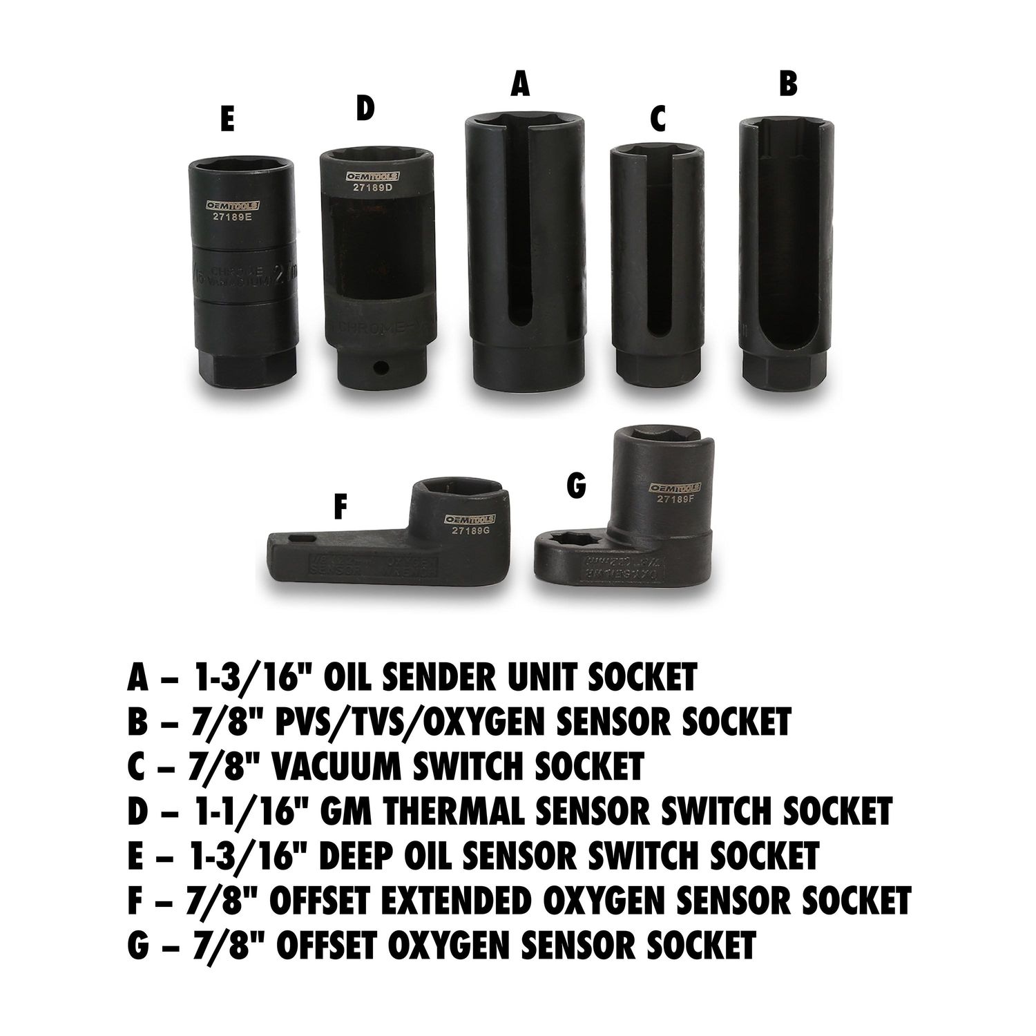 OEMTOOLS Sensor Socket Set 7 Piece | AutoZone