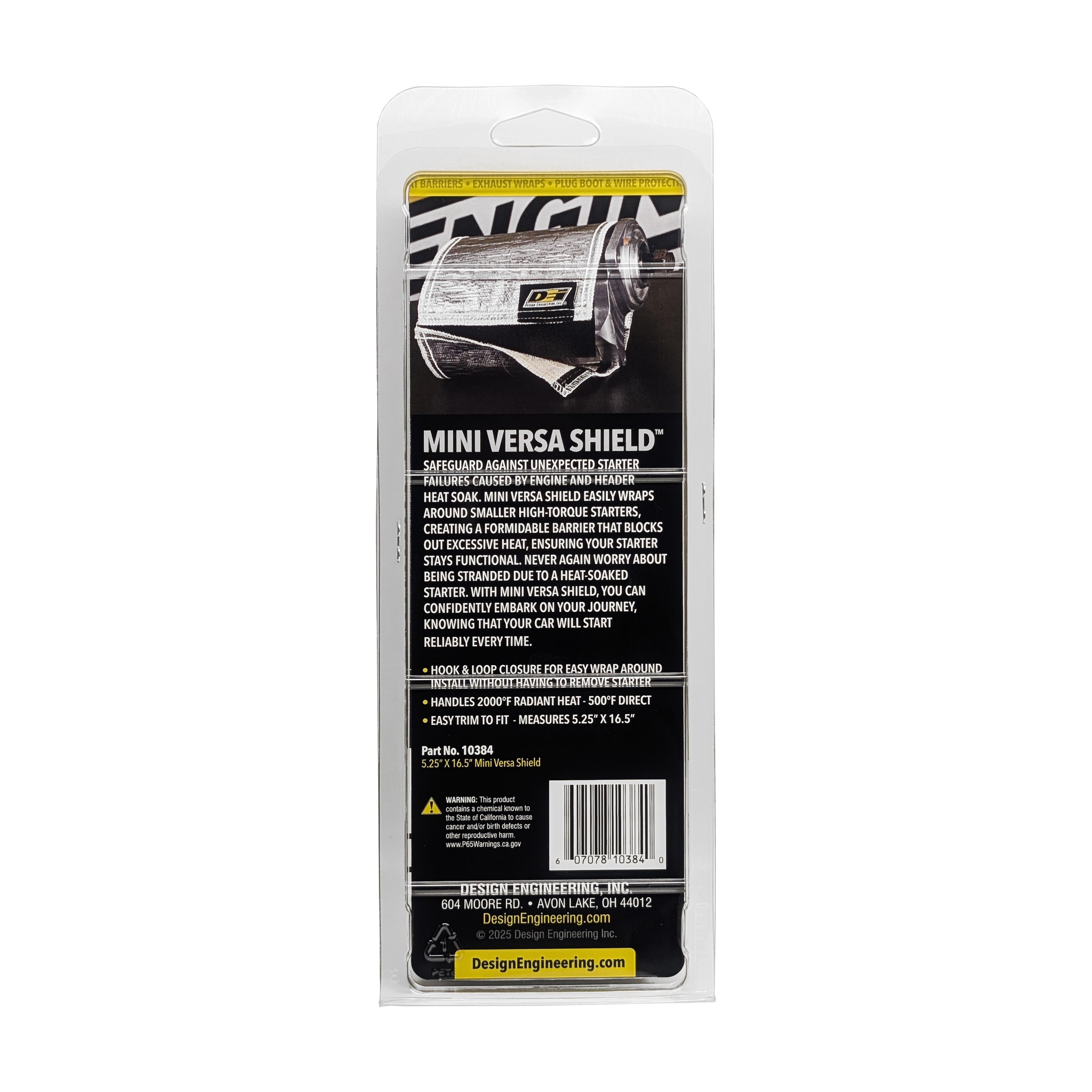 Shield Instant Engine Start Design Engineering 5 1/4in x 16 1/25in Starter Heat Shield | AutoZone