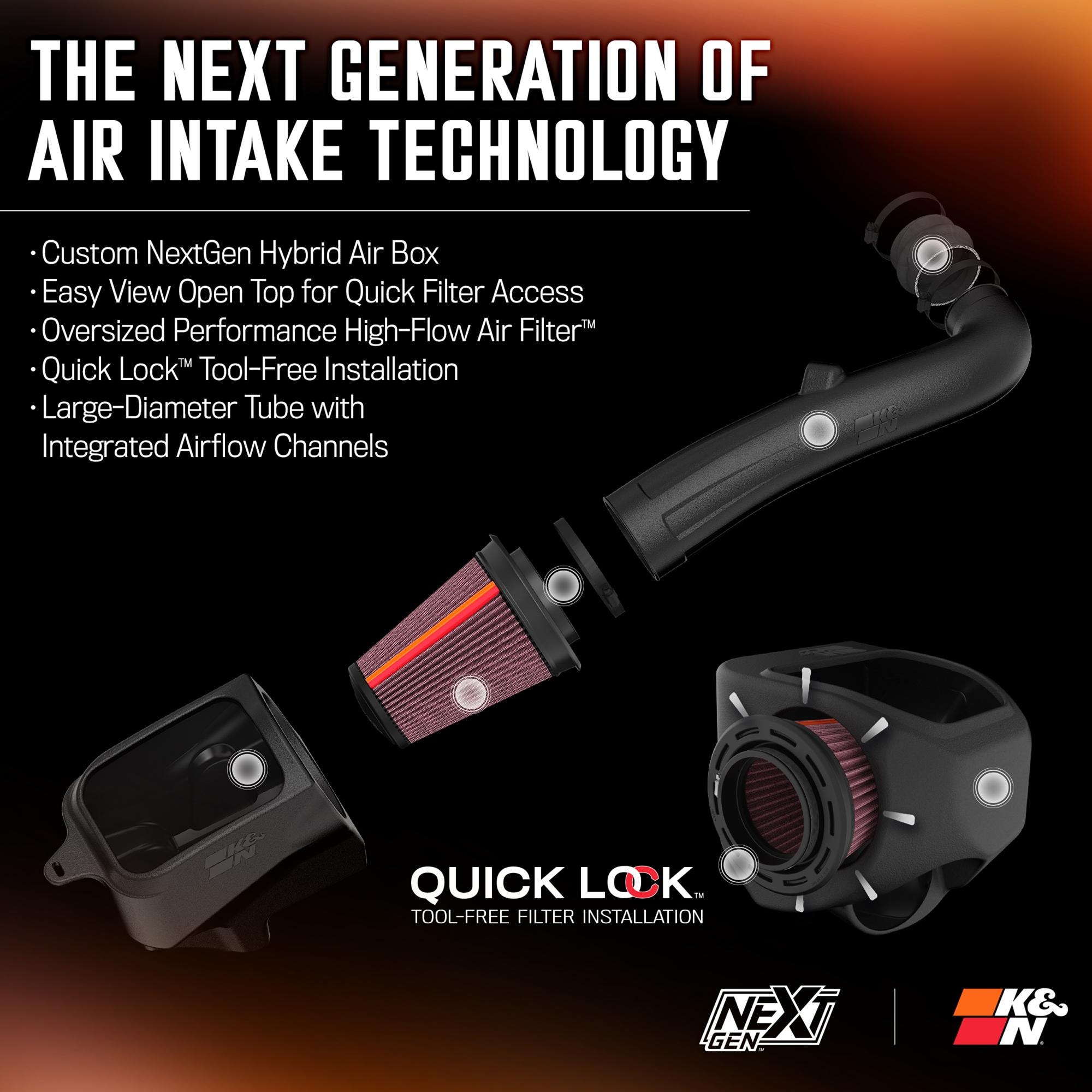 K&N Performance Engine Cold Air Intake Performance Kit 50-1576