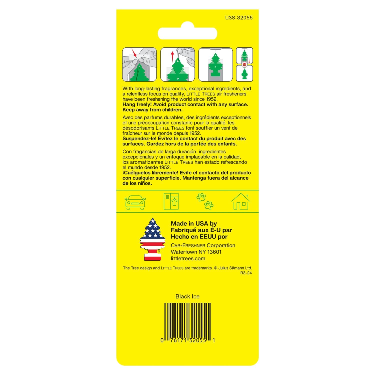 Little Trees Black Ice Scent Hanging Air Freshener 3 Pack | AutoZone