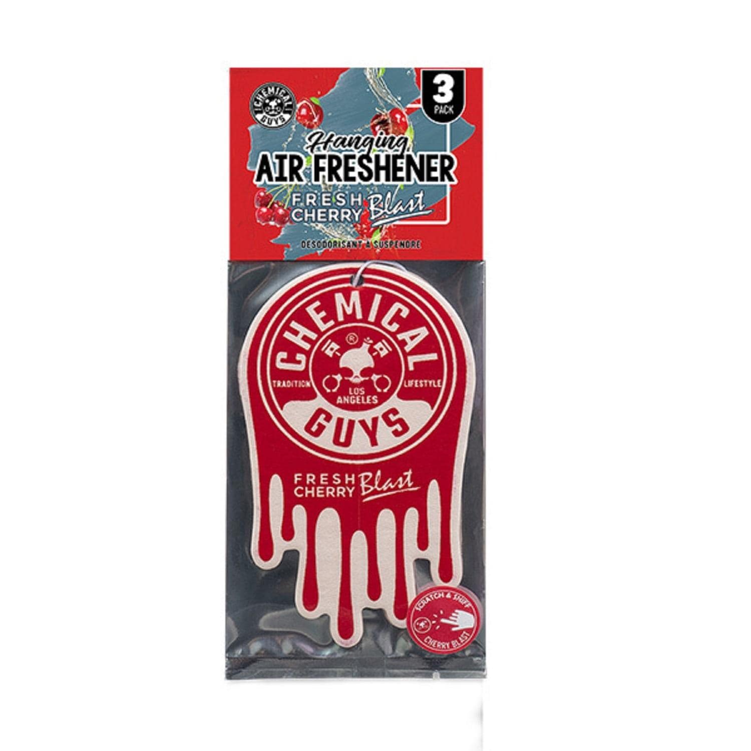 Chemical Guys Cherry Blast Scent Hanging Air Freshener 3 Pack