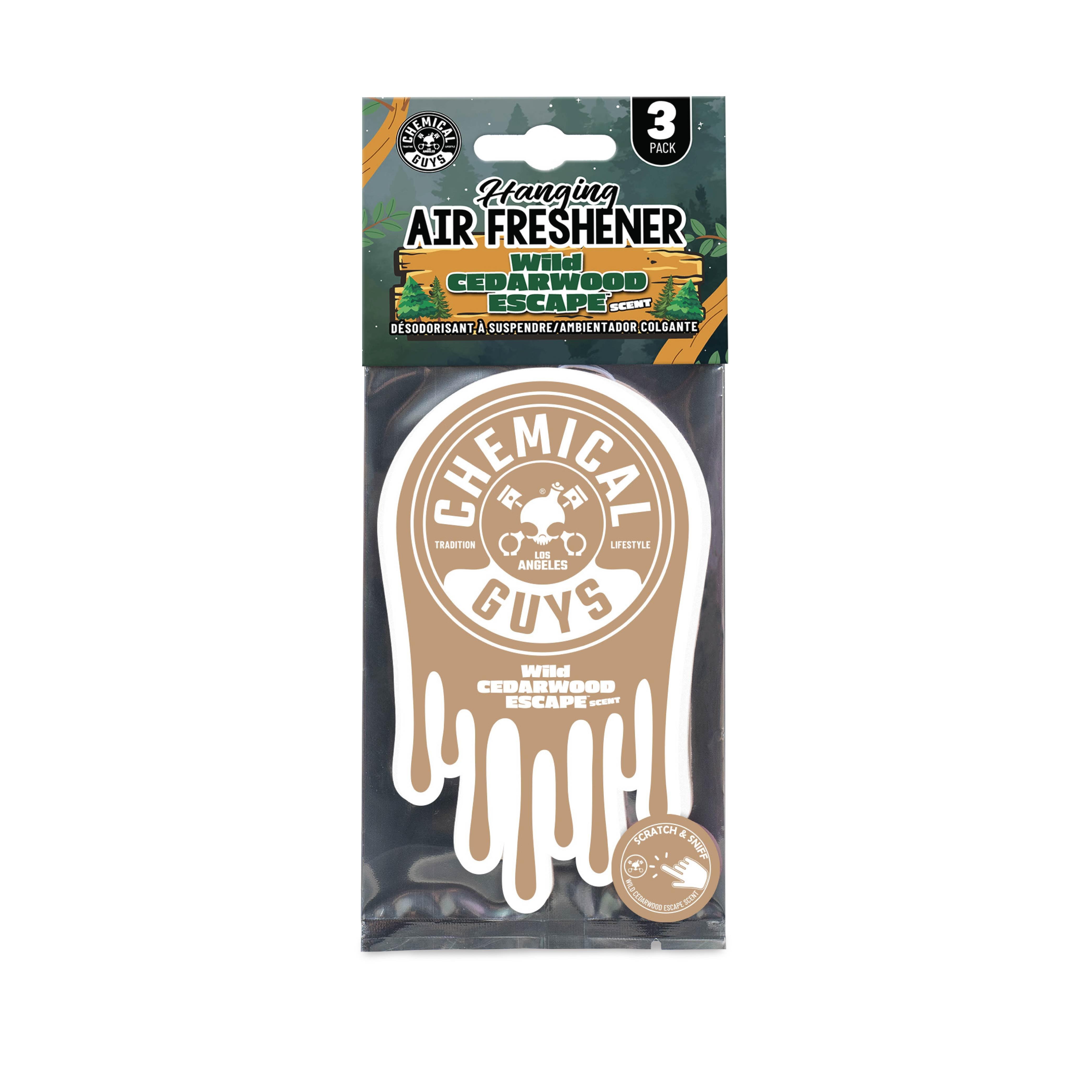 Chemical Guys Chuy Bubble Gum Scent Hanging Air Freshener 3 Pack