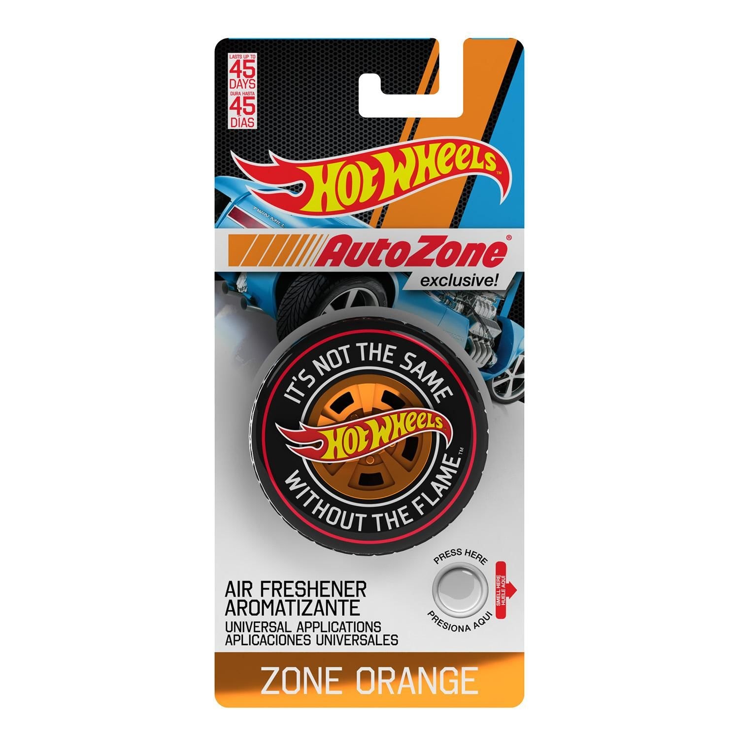 Hot Wheels Air Fresheners Zone Orange Bergamount Scent Can Air
