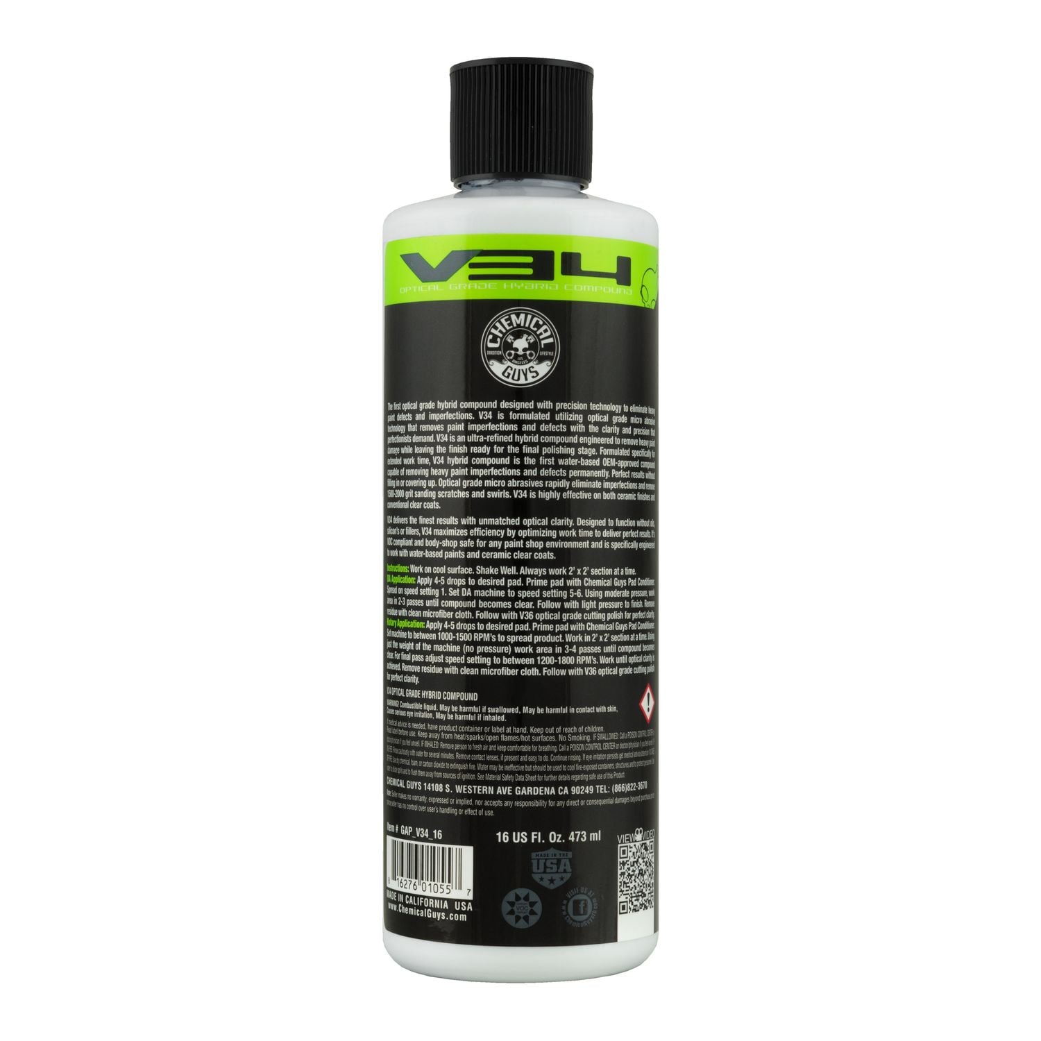 Chemical Guys V34 Optical Grade Hybrid Compound 16Oz | AutoZone