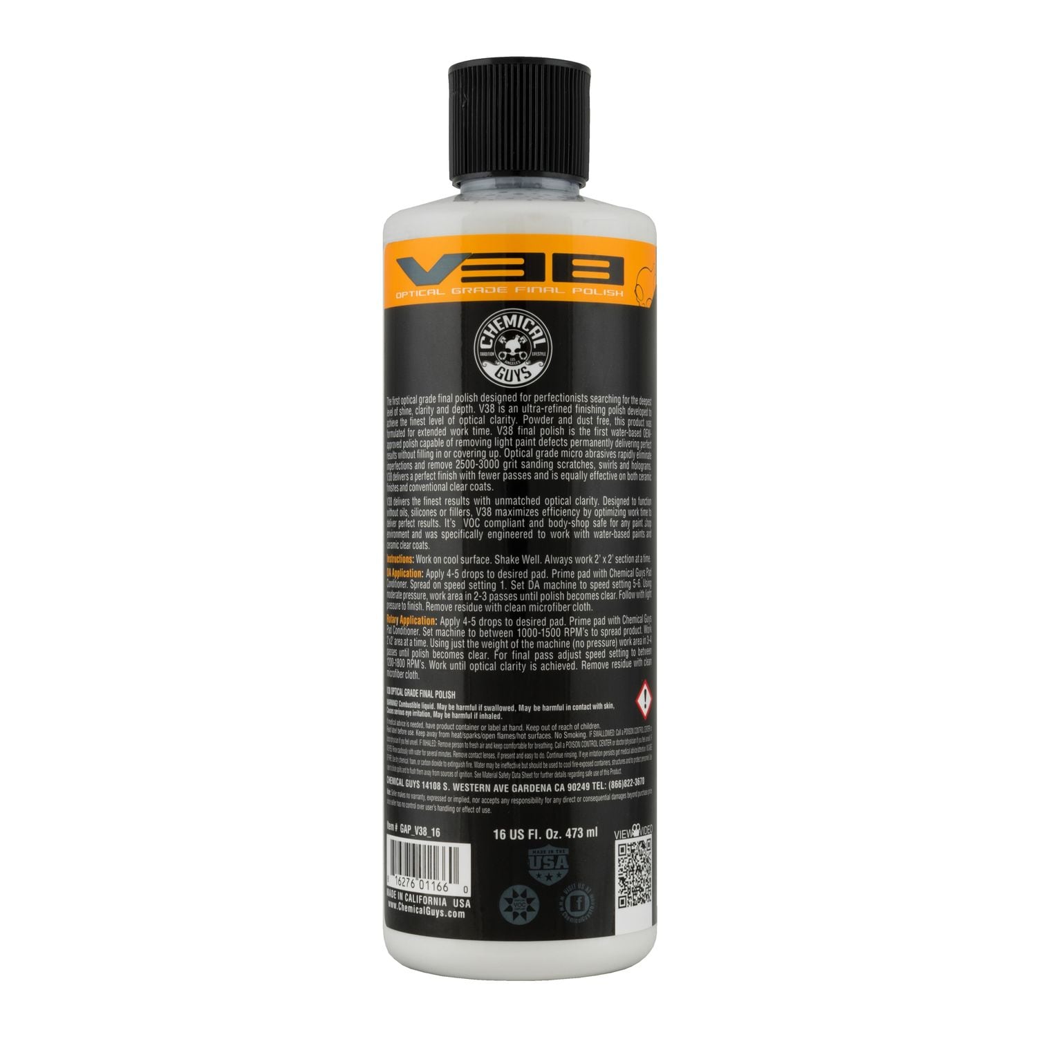 Chemical Guys V38 Optical Grade Final Polish 16oz | AutoZone