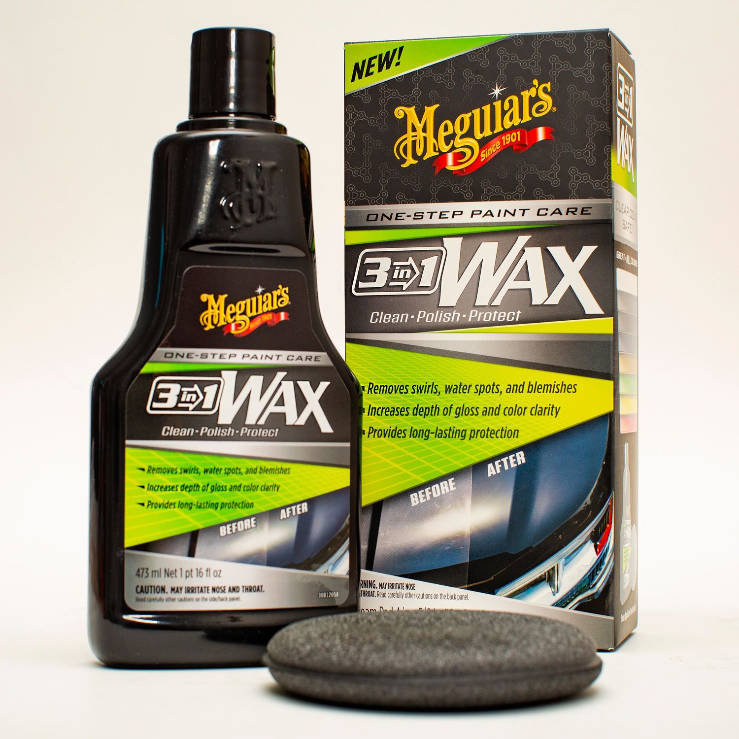 Meguiar's 3-in-1 Liquid Wax 16oz with Foam Pad | AutoZone