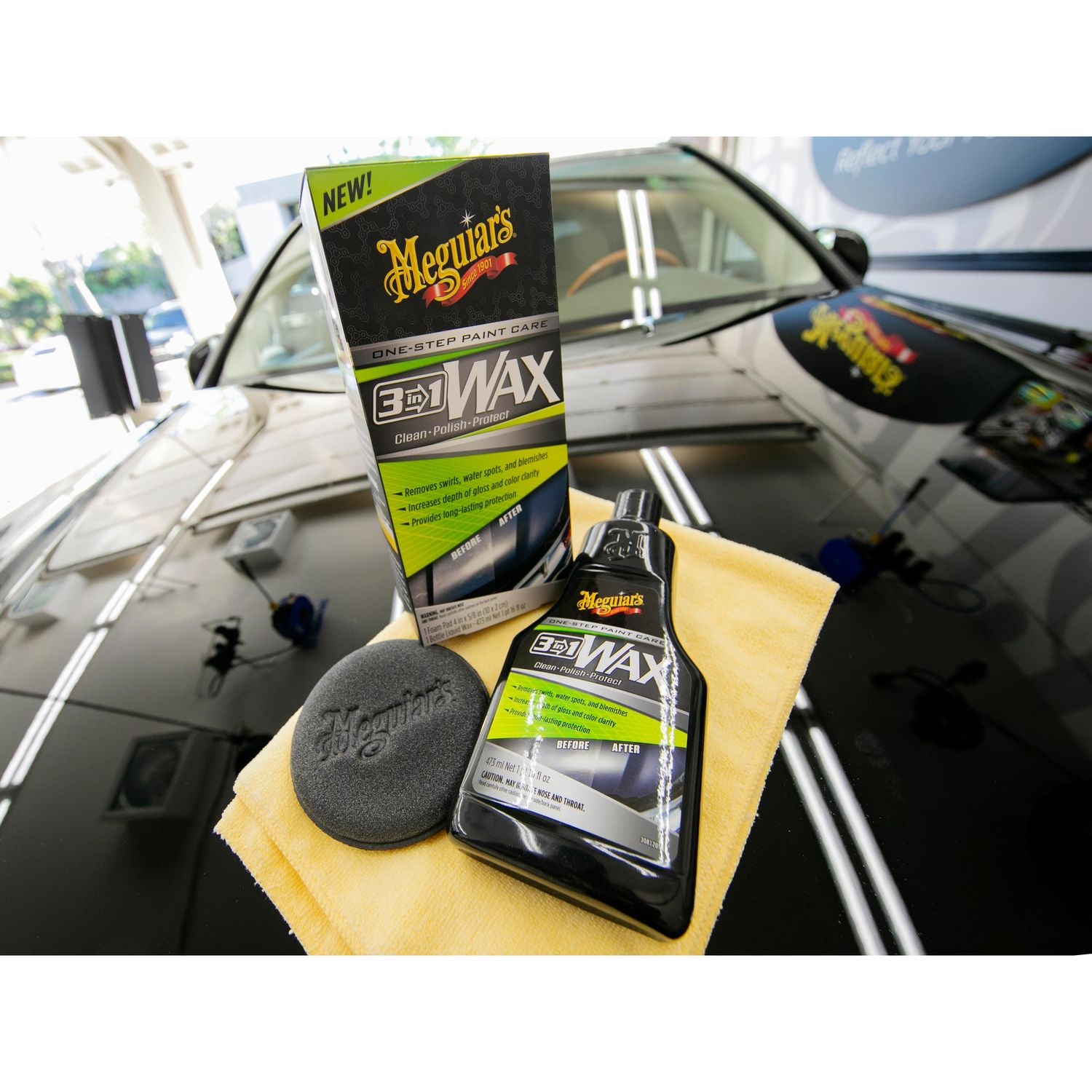 Meguiar's 3-in-1 Liquid Wax 16oz with Foam Pad | AutoZone
