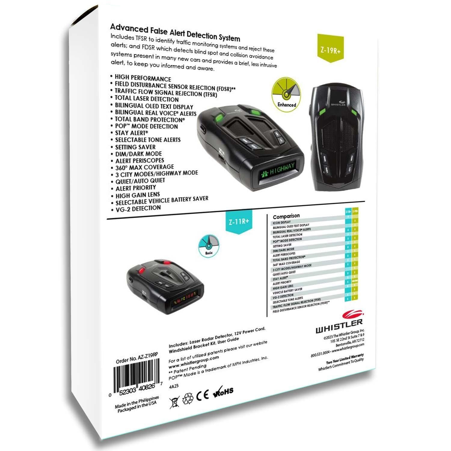 Whistler Z-19R Radar Detector | AutoZone