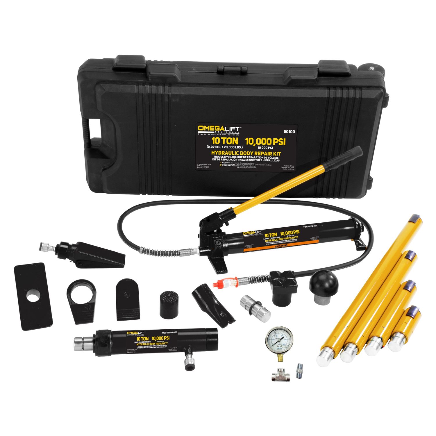 Omega Lift Equipment 10 Ton Body Repair Kit With Plastic Case